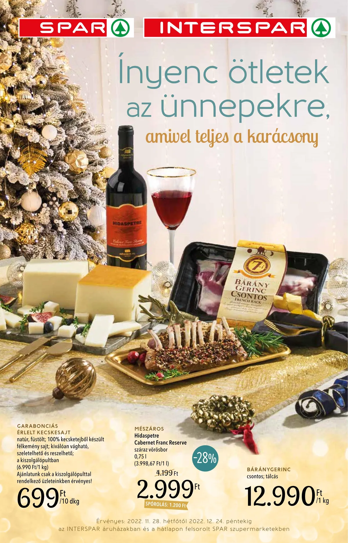 Spar akciós újság Inyenc 11.28–12.24