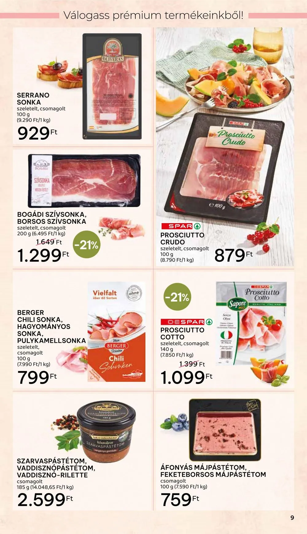 Spar akciós újság Inyenc 03.22–04.08 – 9. oldal