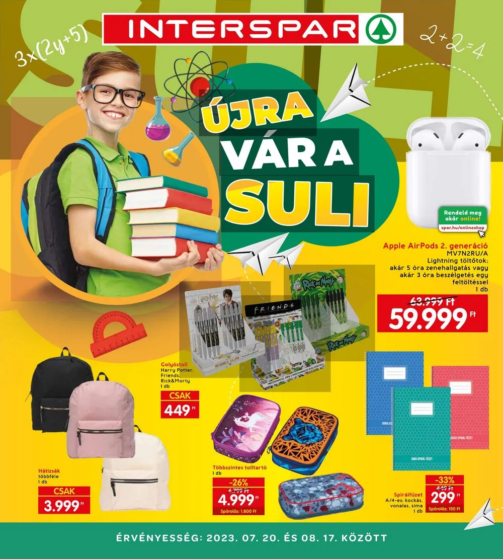 Spar akciós újság Iskola katalógus 07.20–08.17