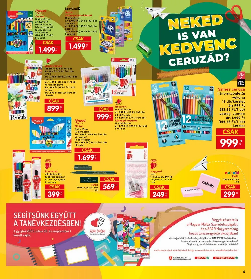 Spar akciós újság Iskola katalógus 07.20–08.17 – 5. oldal