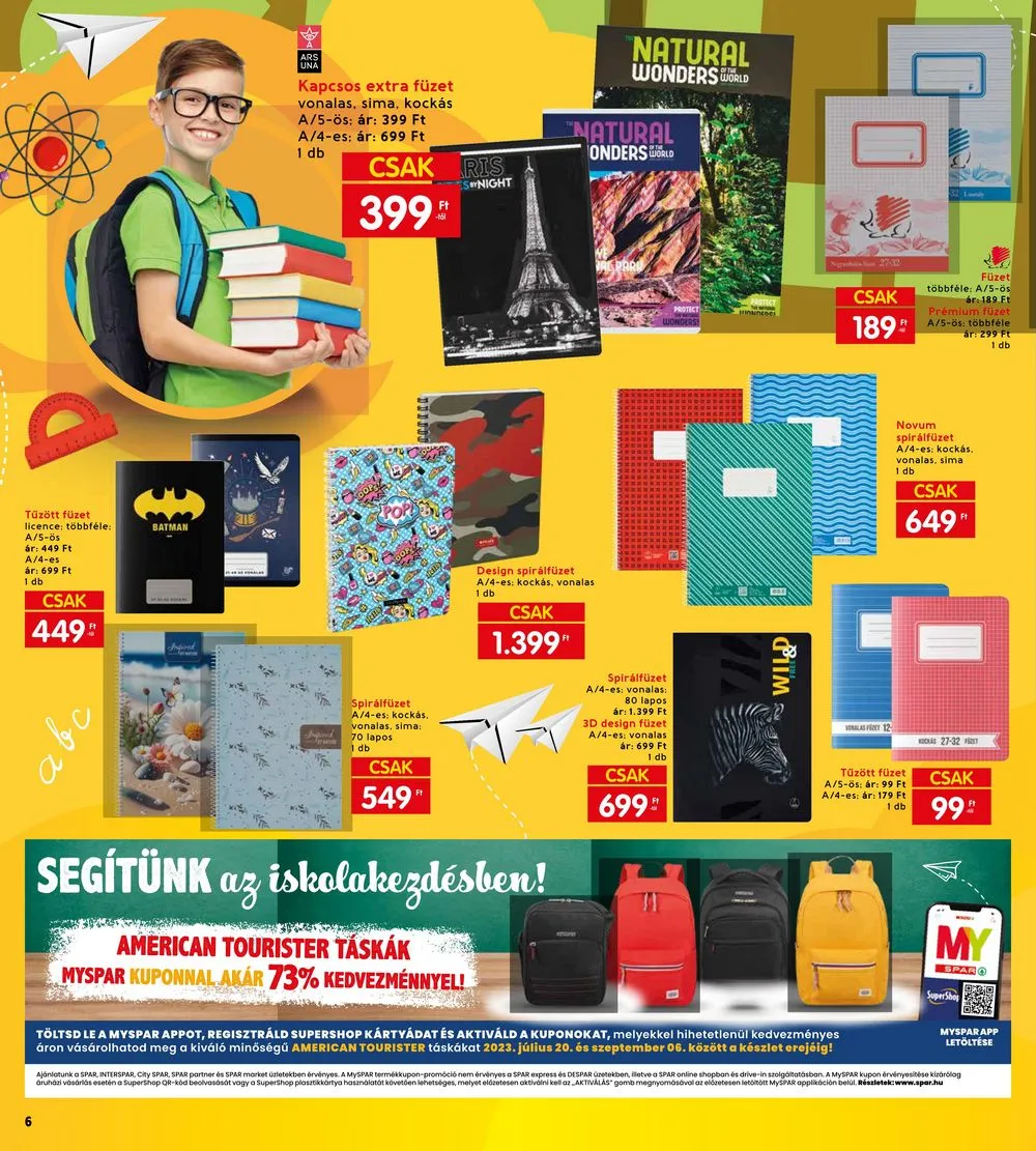 Spar akciós újság Iskola katalógus 07.20–08.17 – 6. oldal