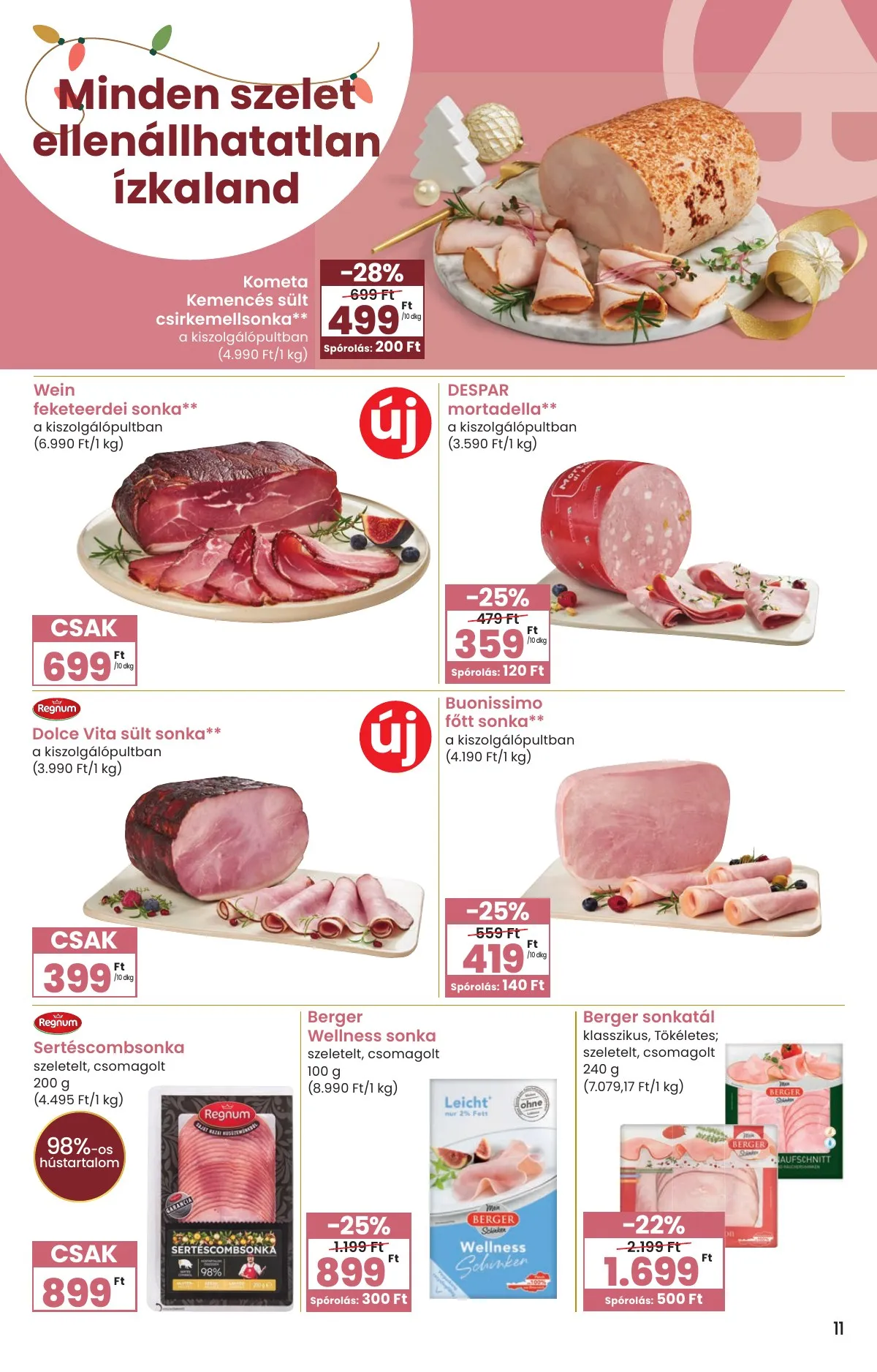 Spar akciós újság Karácsonyi Inyenc 11.27–12.27 – 11. oldal