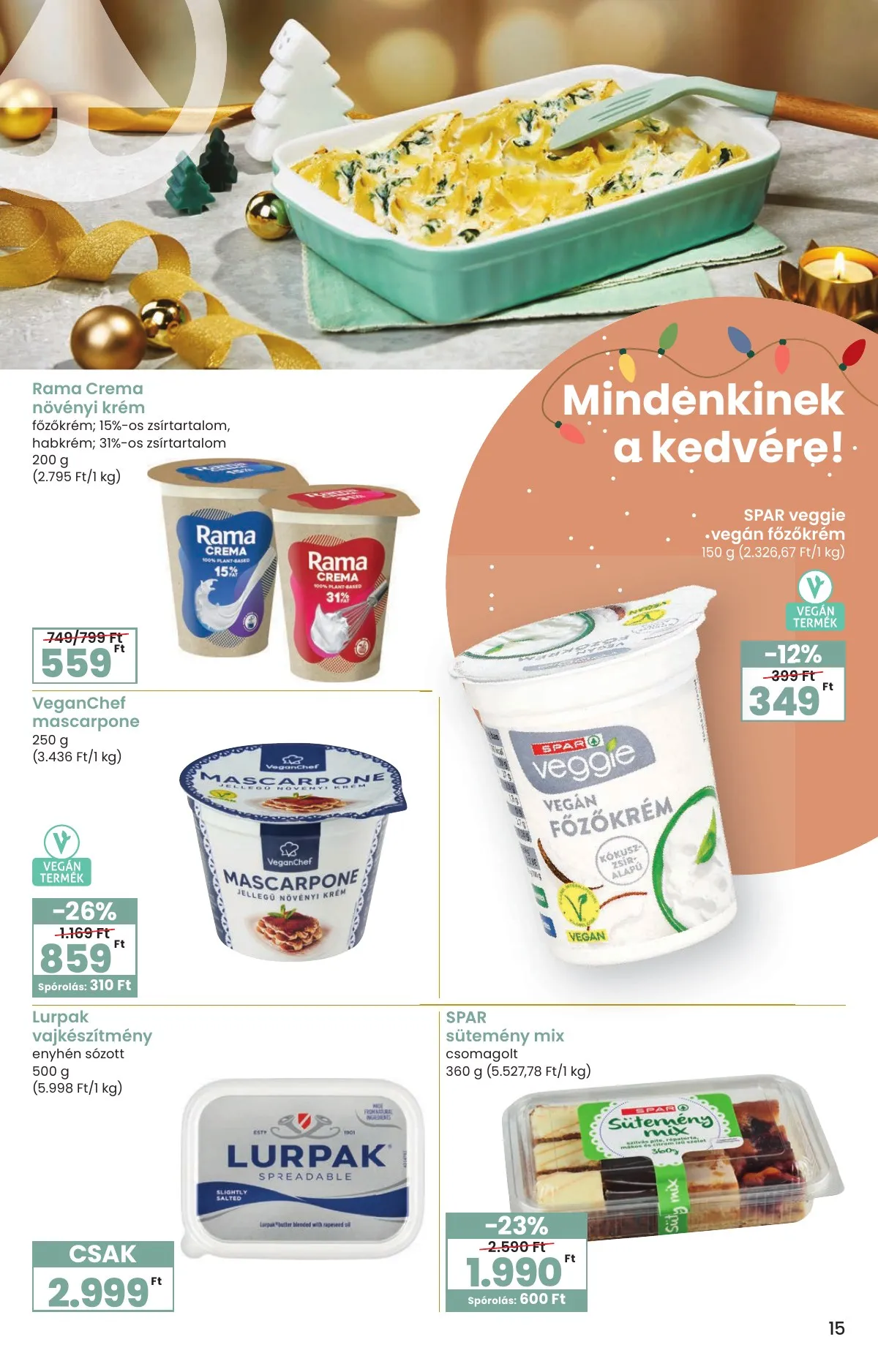 Spar akciós újság Karácsonyi Inyenc 11.27–12.27 – 15. oldal
