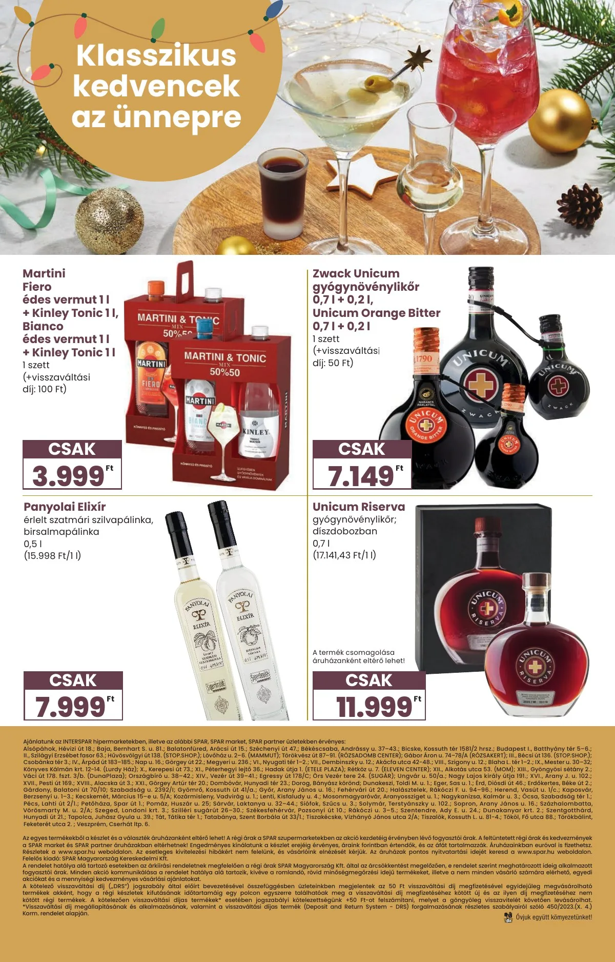 Spar akciós újság Karácsonyi Inyenc 11.27–12.27 – 32. oldal