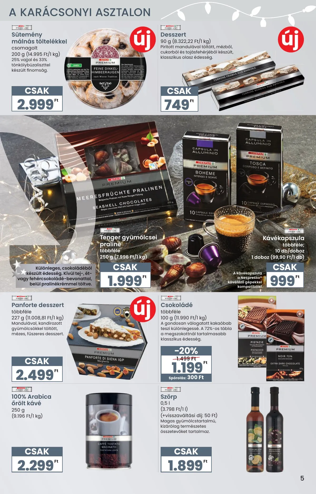 Spar akciós újság Karácsonyi Inyenc 11.27–12.27 – 5. oldal