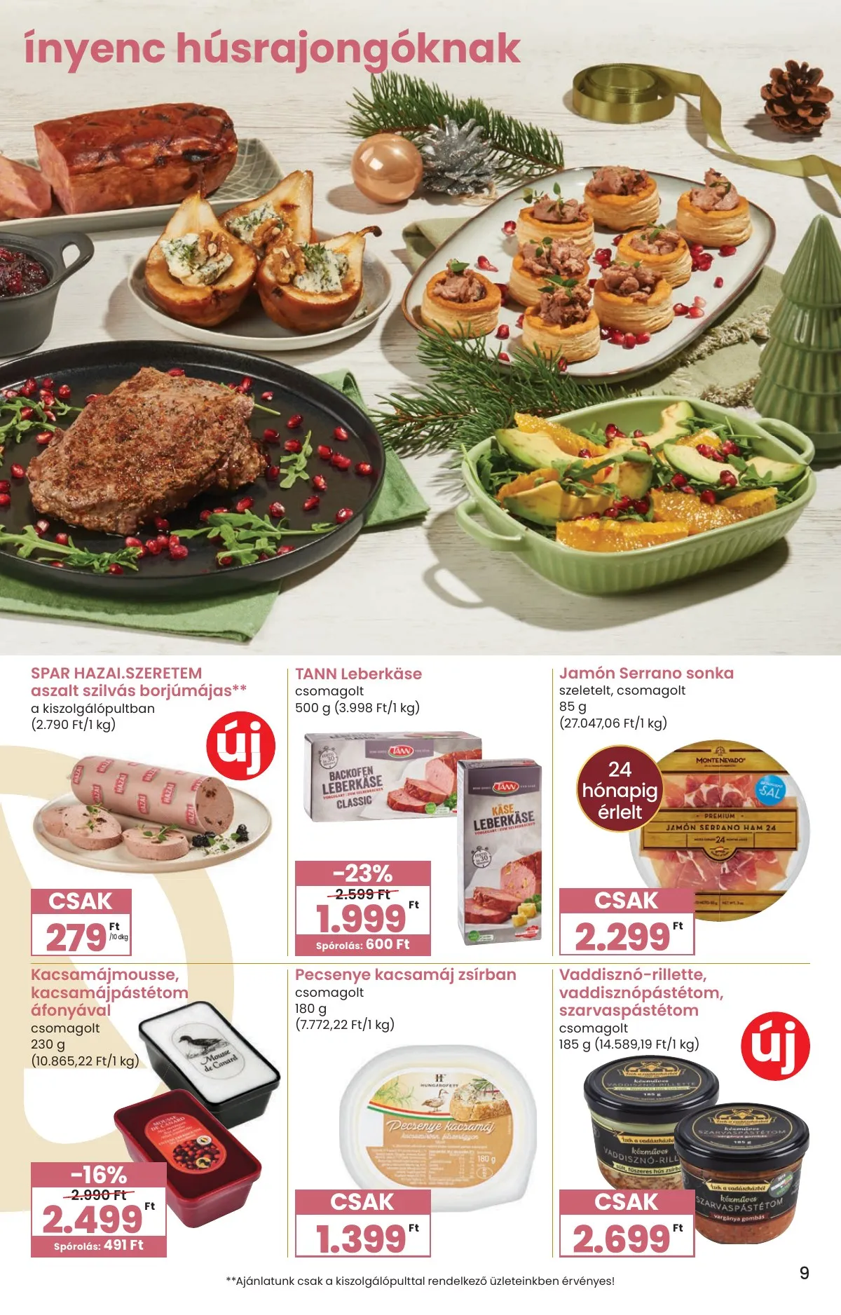 Spar akciós újság Karácsonyi Inyenc 11.27–12.27 – 9. oldal