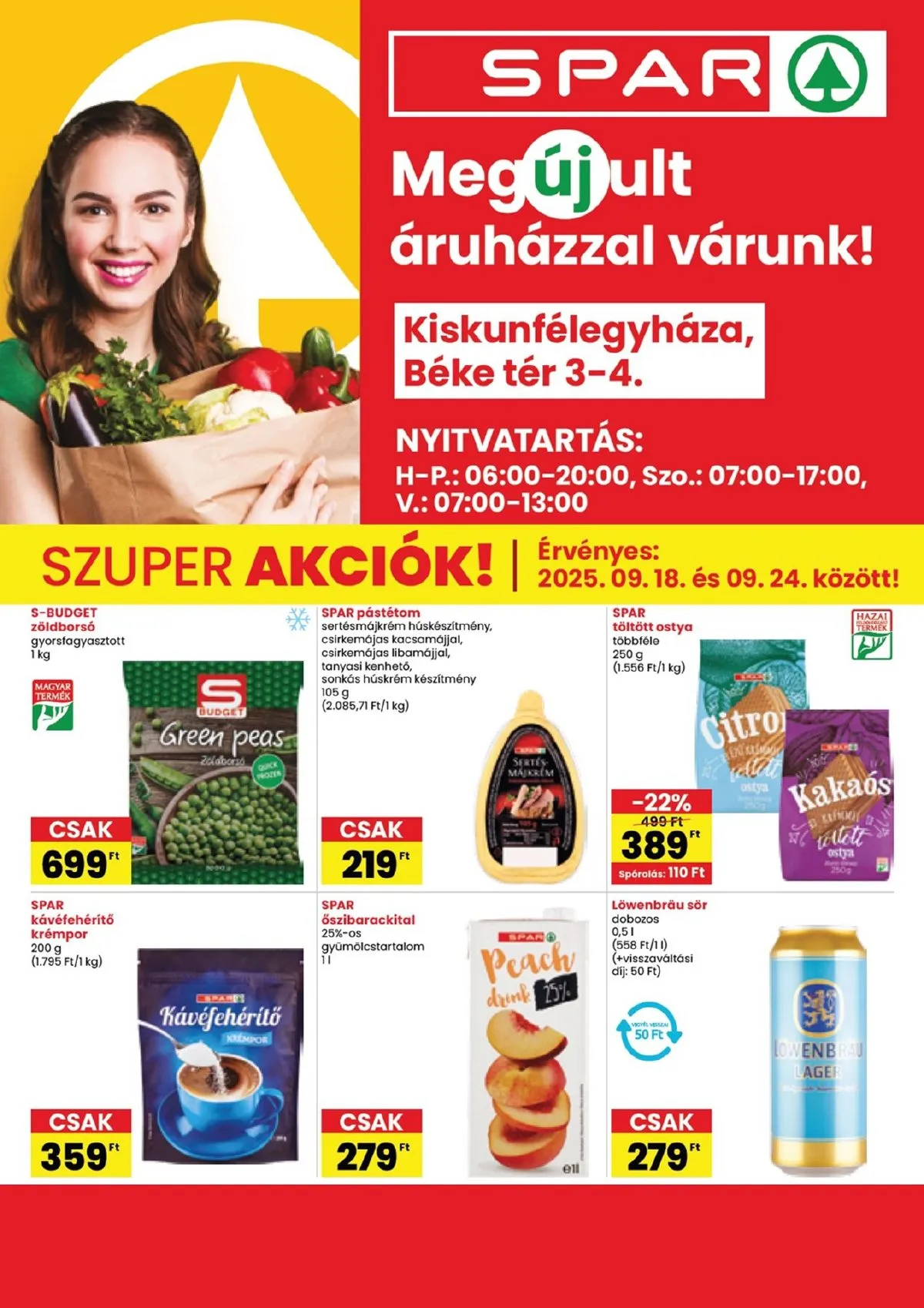 Spar akciós újság Kiskunfelegyhaza megujulas 09.18–09.18