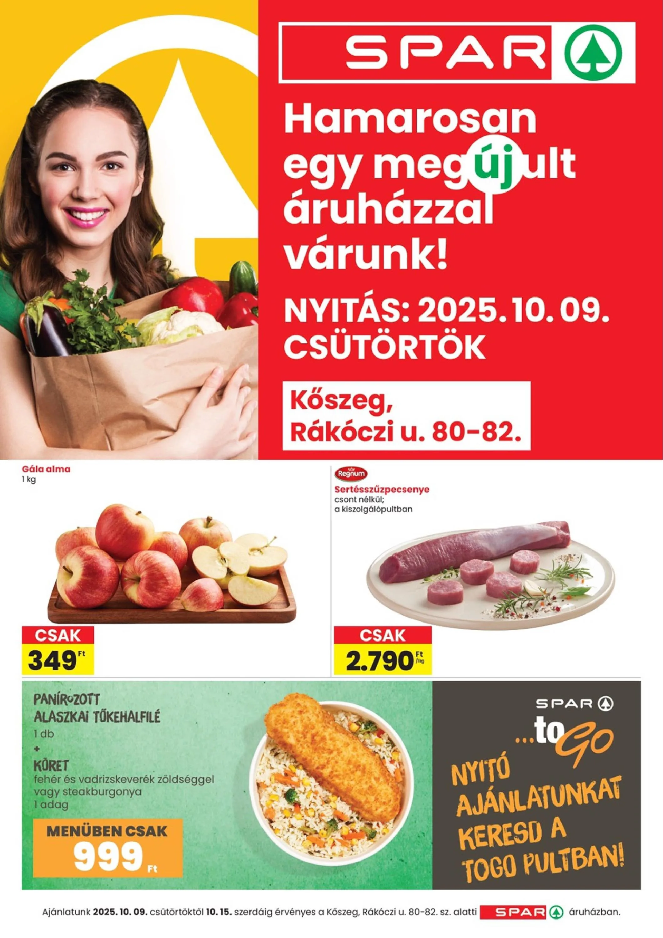 Spar akciós újság Koszeg ujranyitas 10.09–10.15