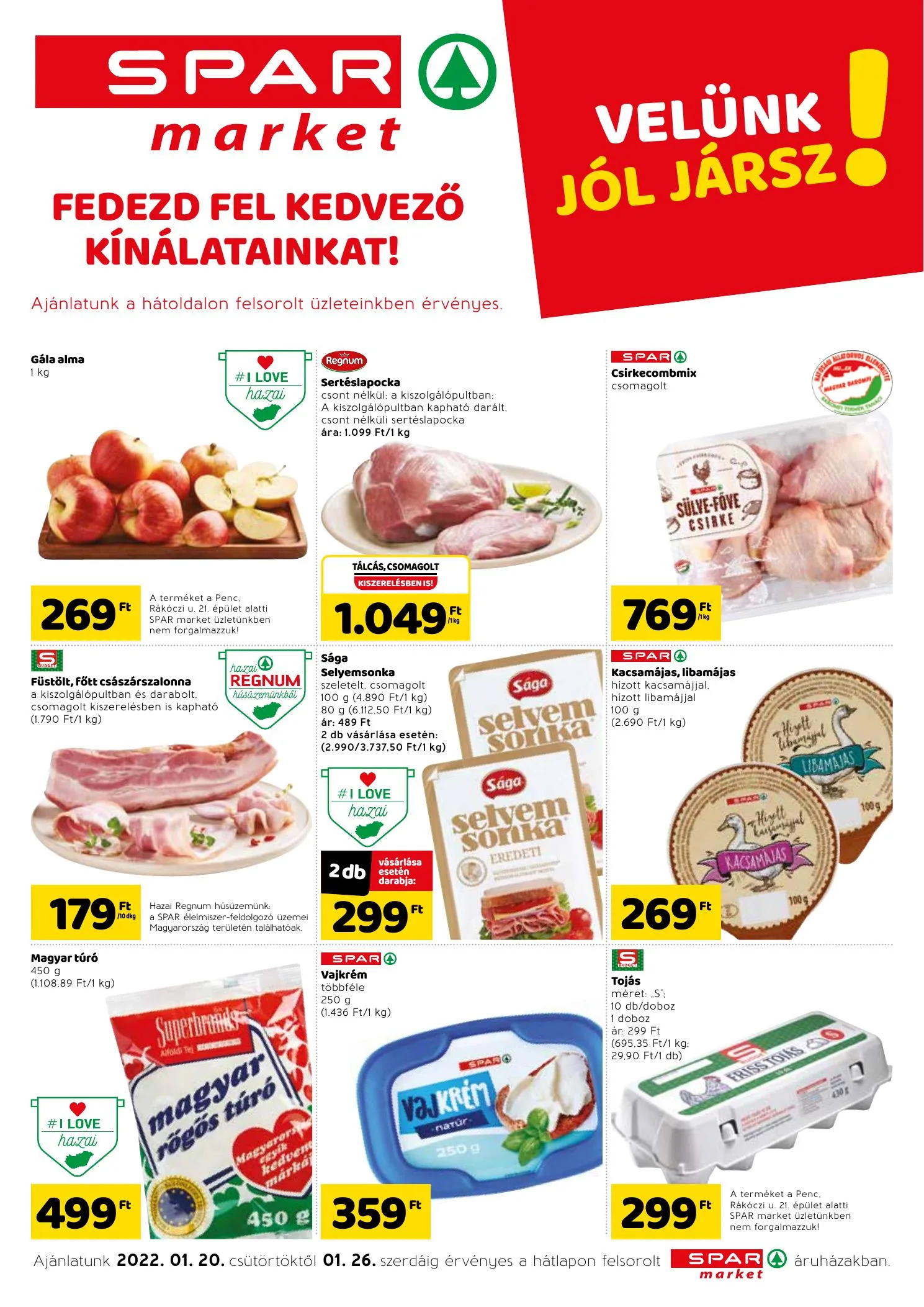 Spar akciós újság Market és City Spar 01.20–01.26