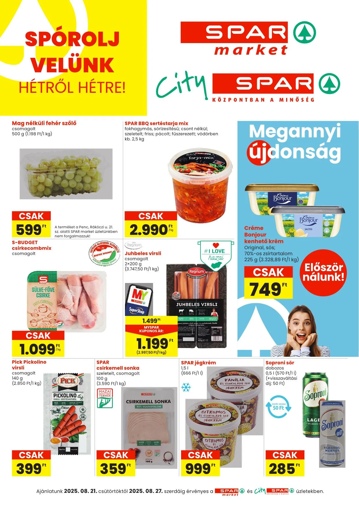 Spar akciós újság Market és city spar 08.21–08.27