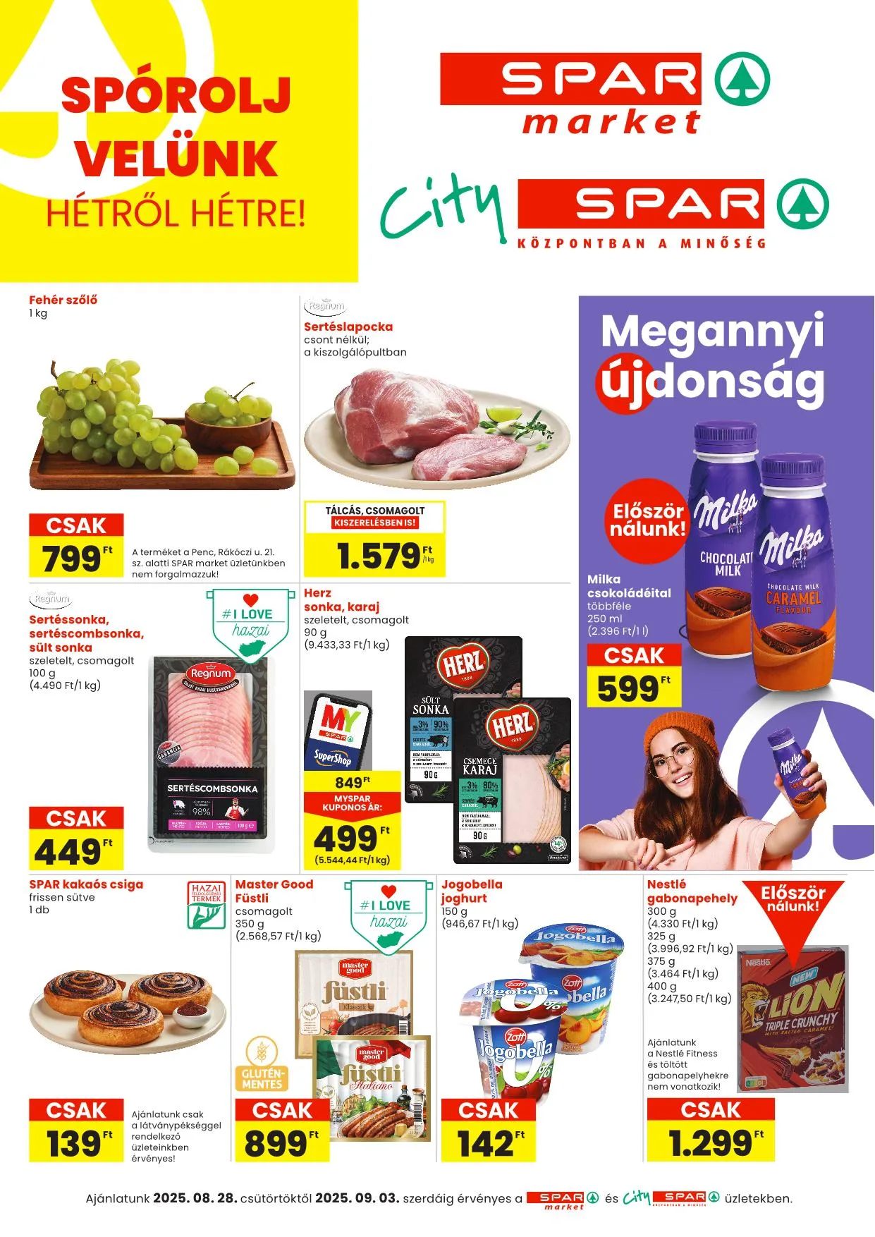 Spar akciós újság Market és city spar 08.28–09.03