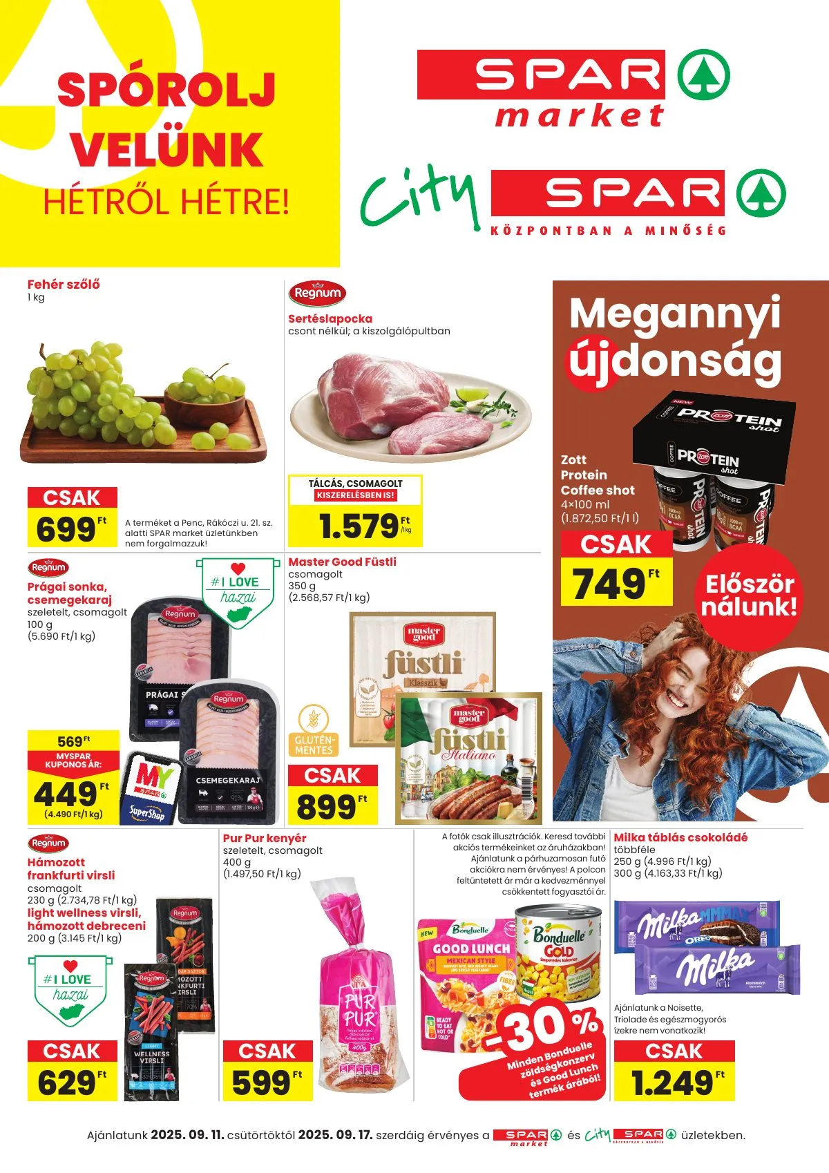 Spar akciós újság Market és City Spar 09.11–09.17