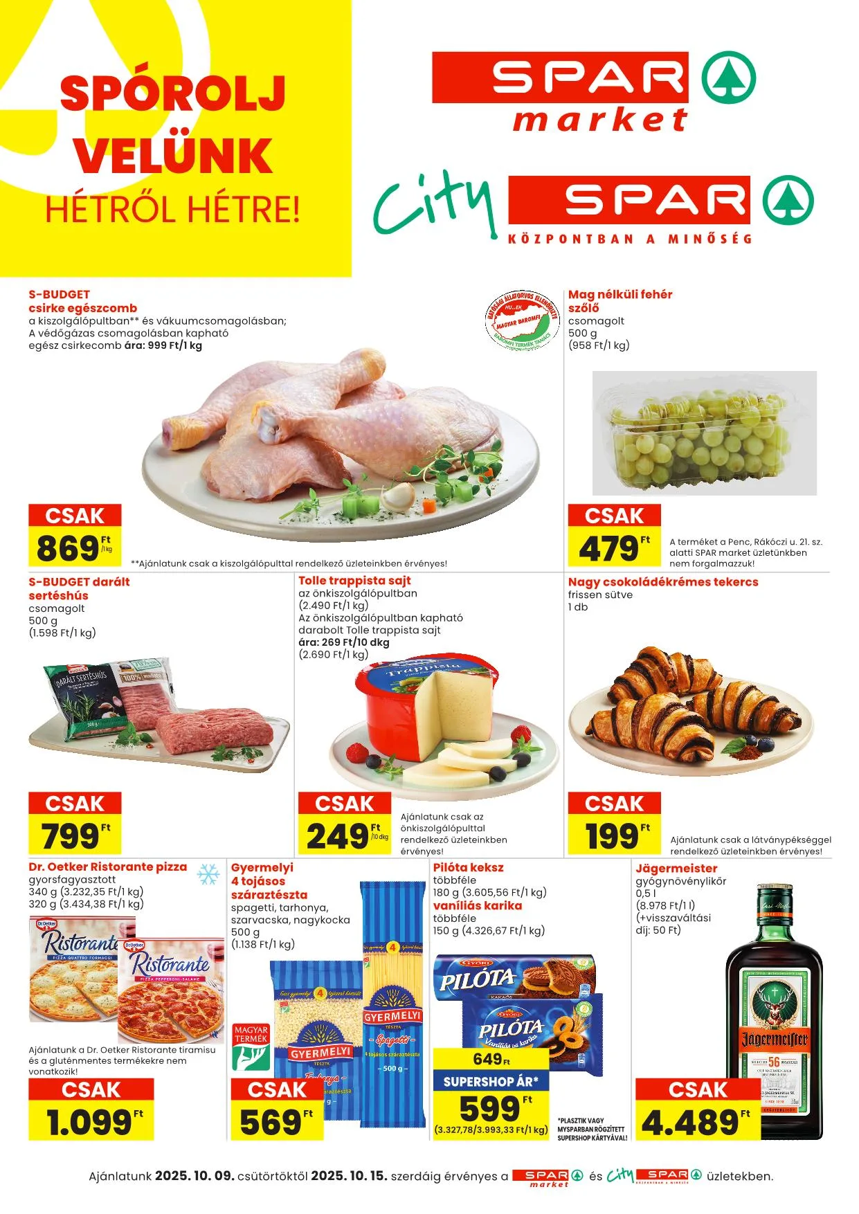 Spar akciós újság Market és city spar 10.09–10.15