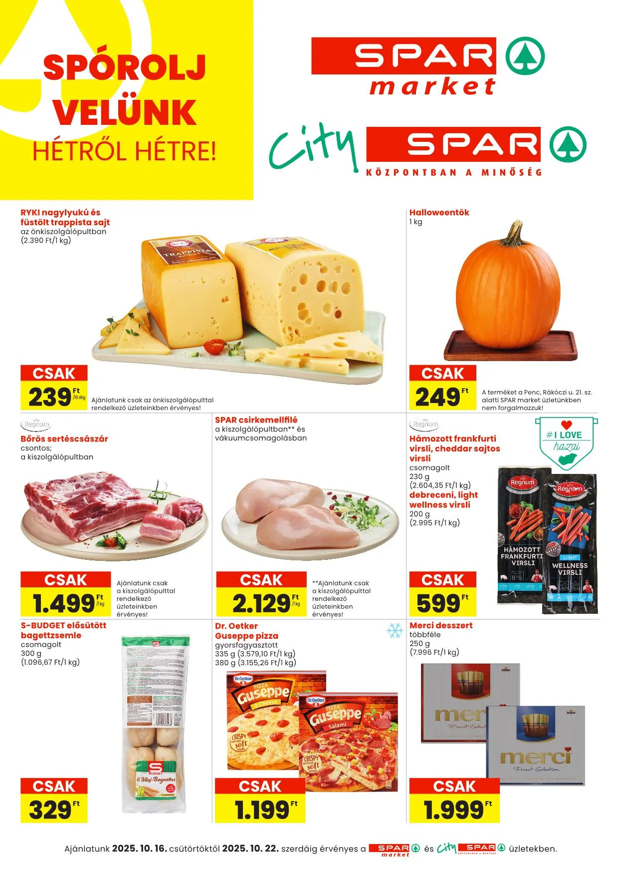 Spar akciós újság Market és city spar 10.16–10.22