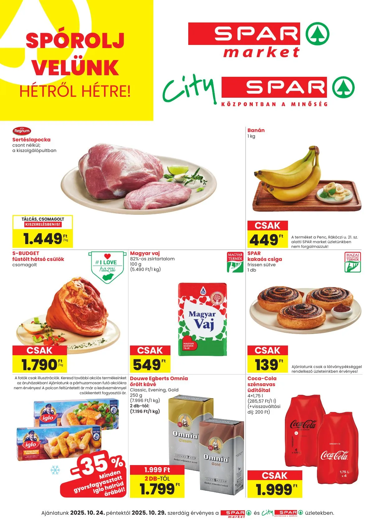 Spar akciós újság Market és City Spar 10.24–10.29