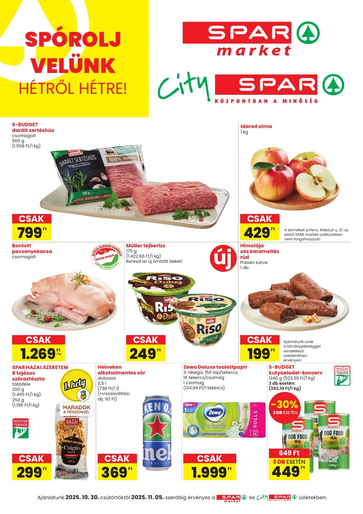 Spar akciós újság Market és City Spar 10.30–11.05