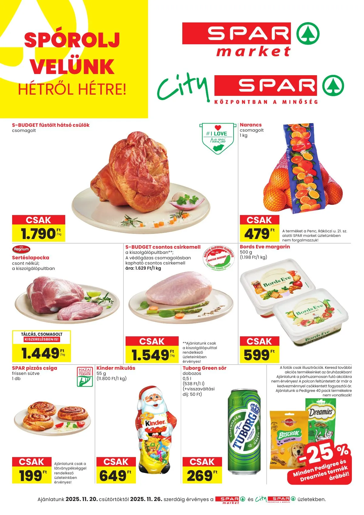 Spar akciós újság Market és City Spar 11.20–11.26
