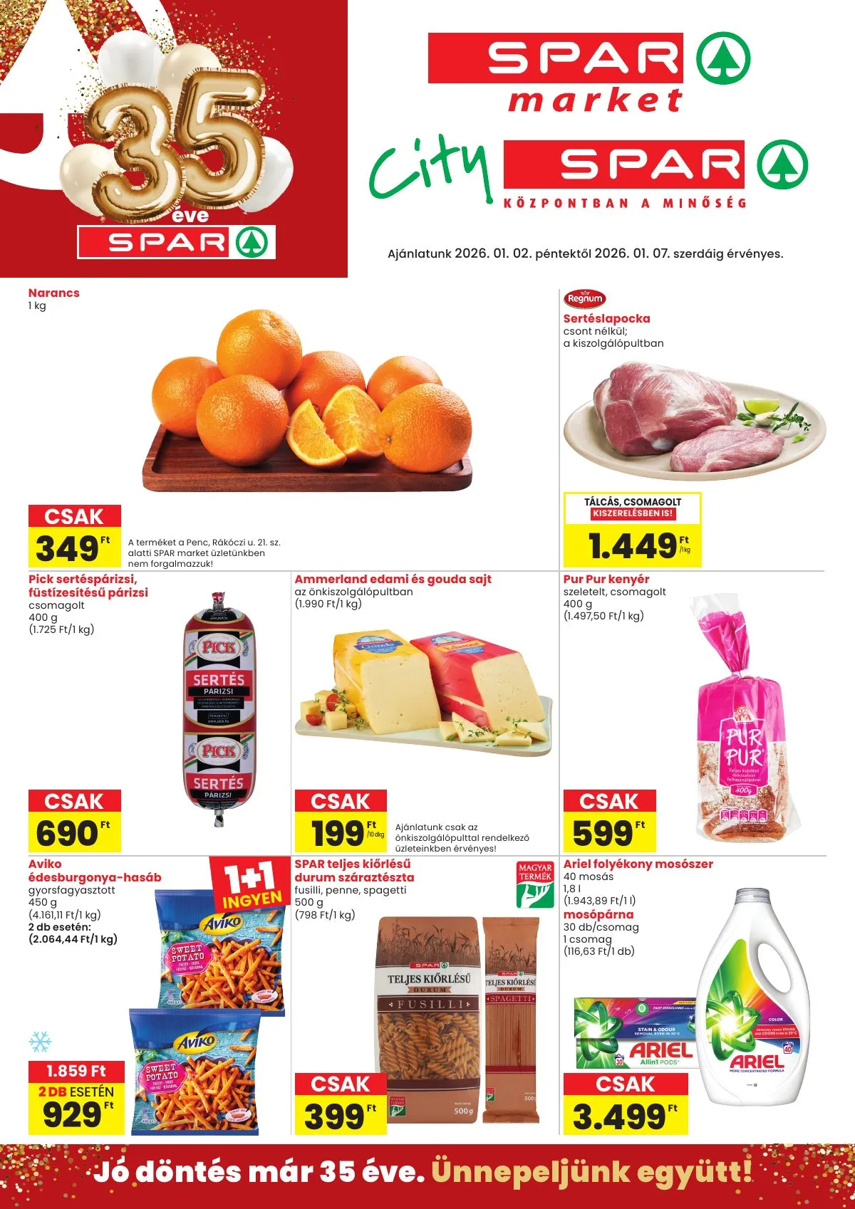 Spar akciós újság Market és City Spar 01.02–01.07