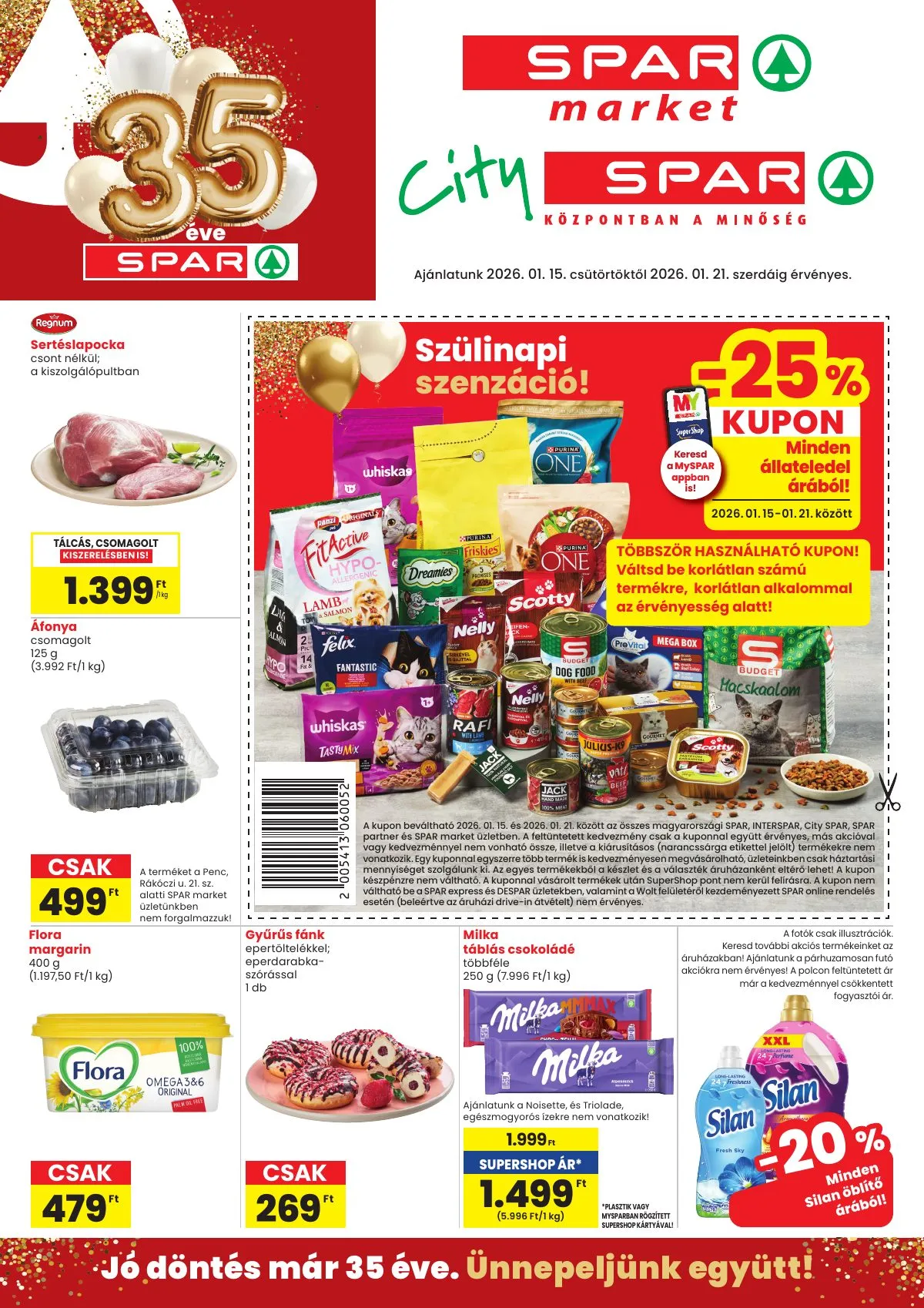 Spar akciós újság Market és City Spar 01.15–01.21