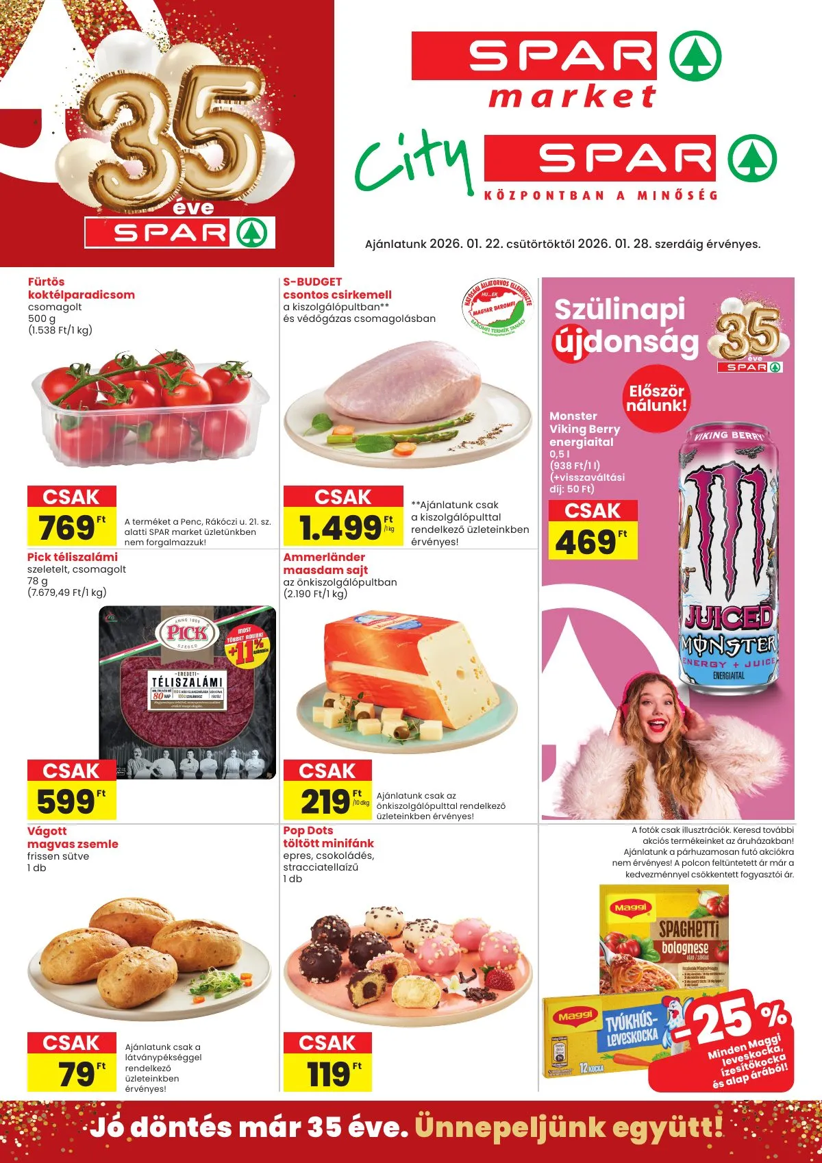 Spar akciós újság Market és City Spar 01.22–01.28