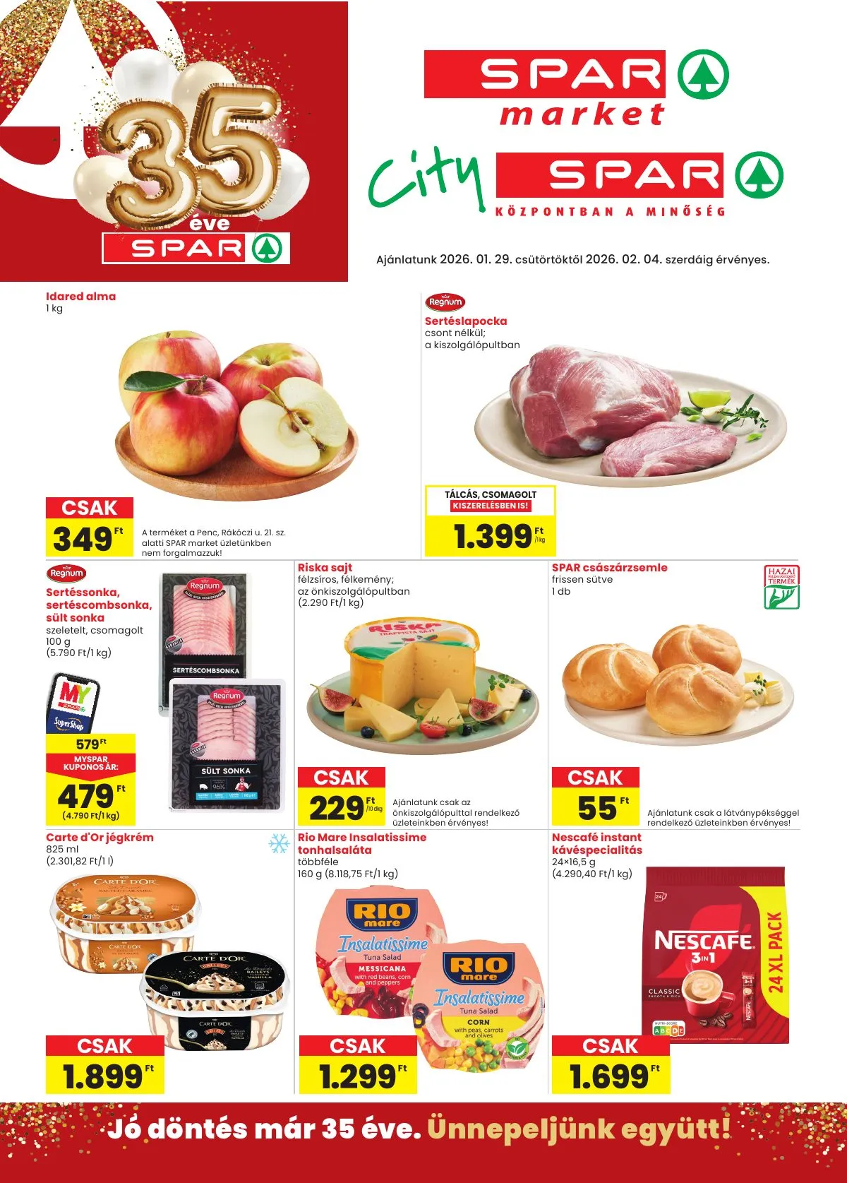 Spar akciós újság Market és City Spar 01.29–02.04