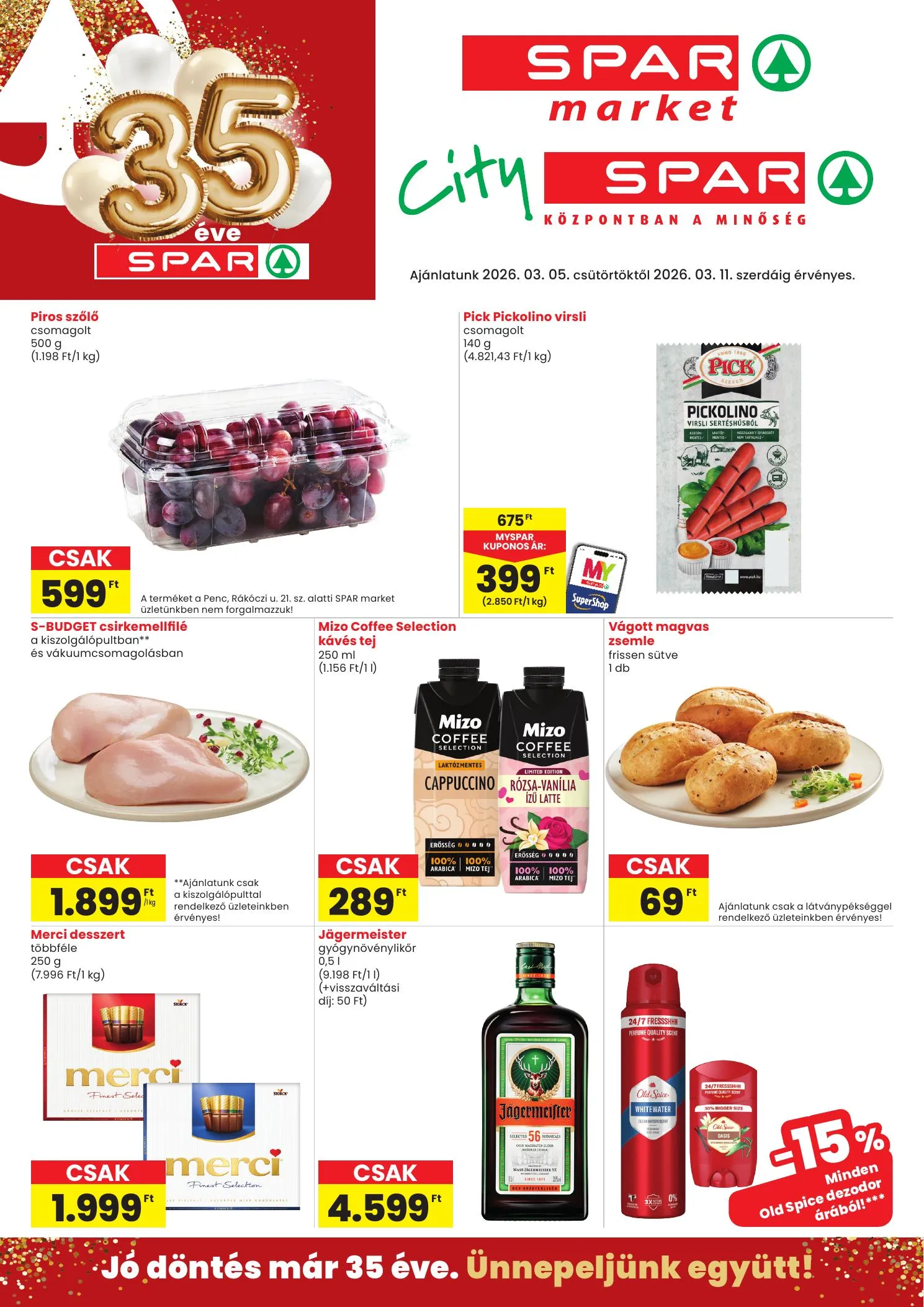 Spar akciós újság Market és City Spar 03.05–03.11