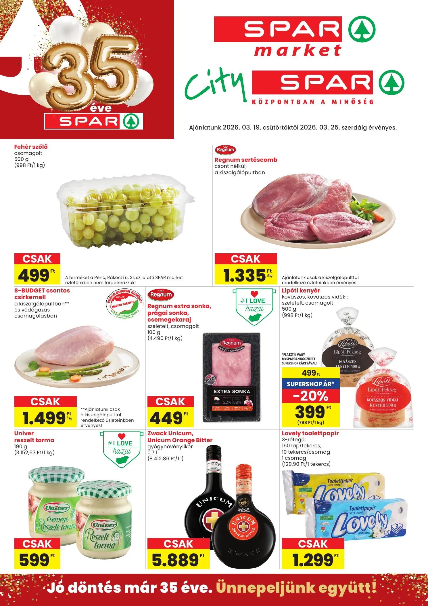 Spar akciós újság Market és City Spar 03.19–03.25