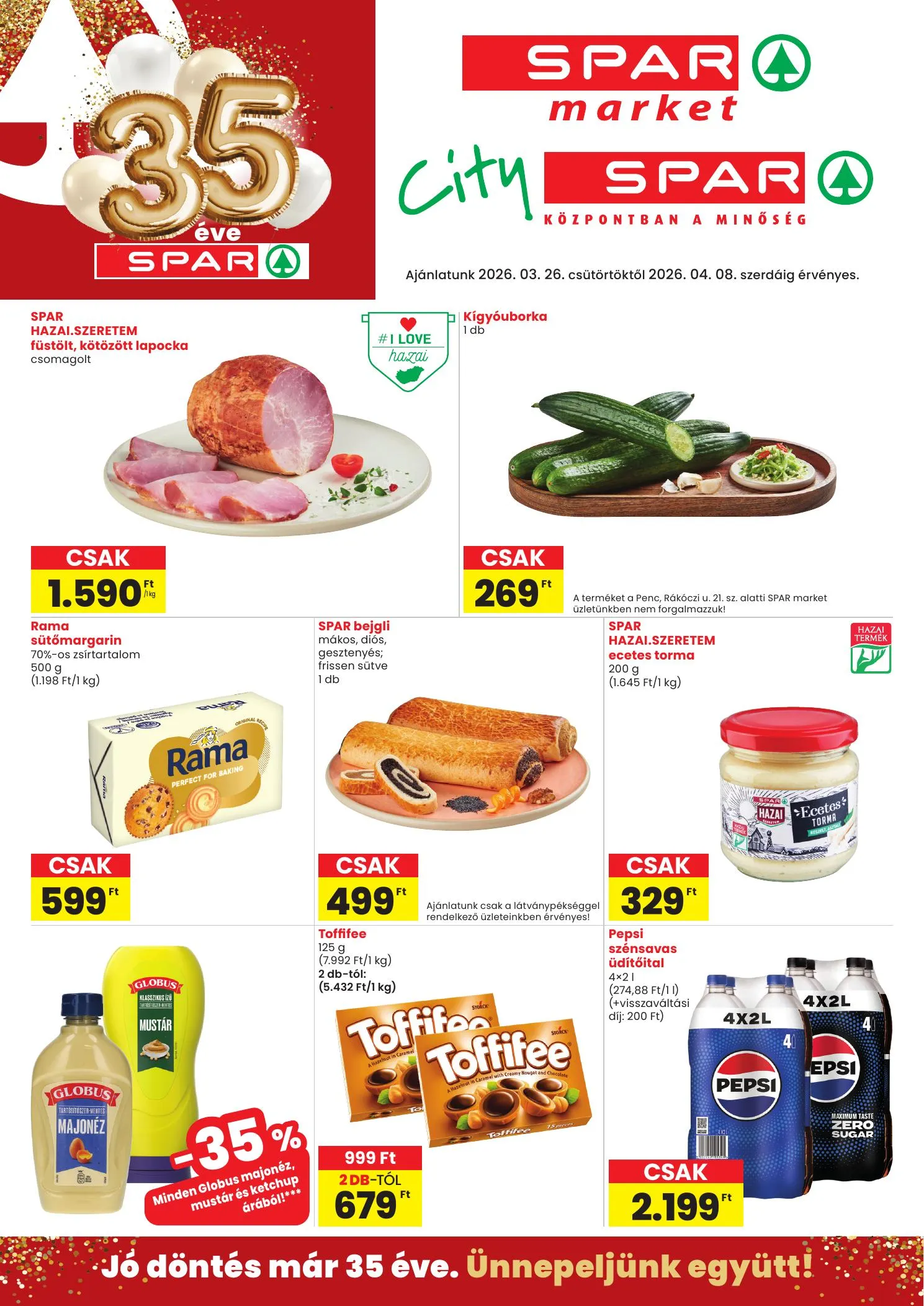 Spar akciós újság Market és City Spar 03.26–04.08
