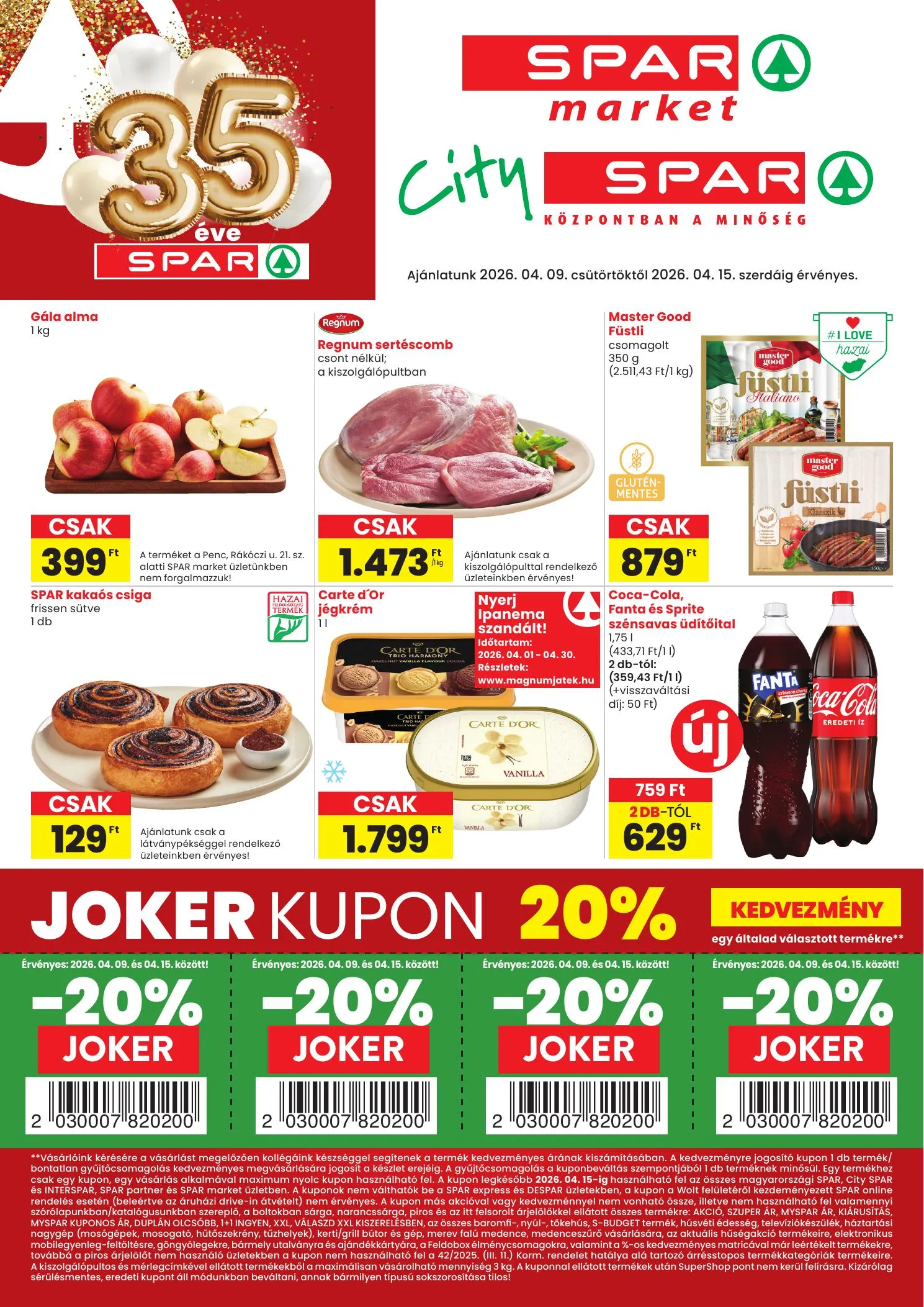 Spar akciós újság Market és City Spar 04.09–04.15