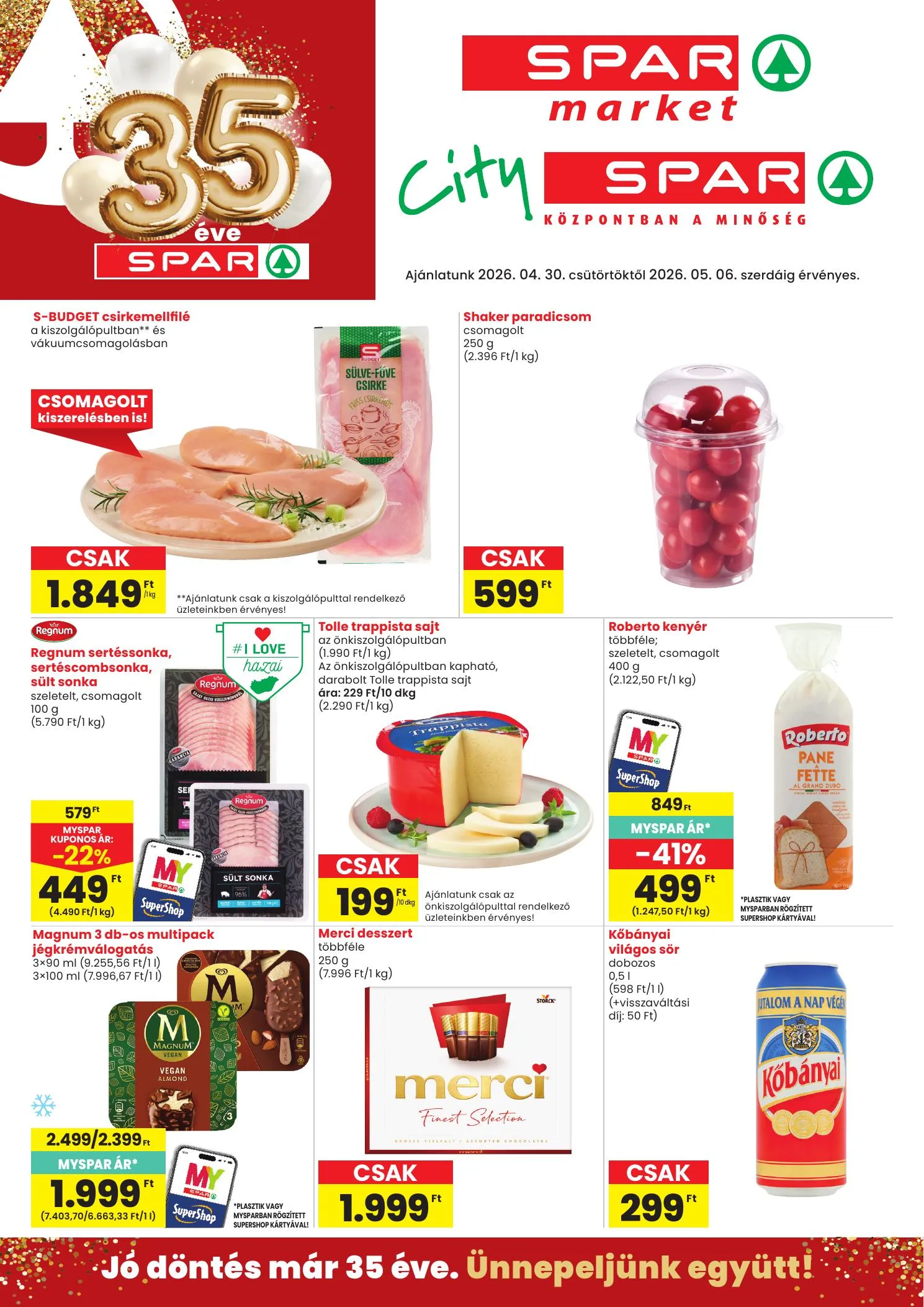 Spar akciós újság Market és City Spar 04.30–05.06