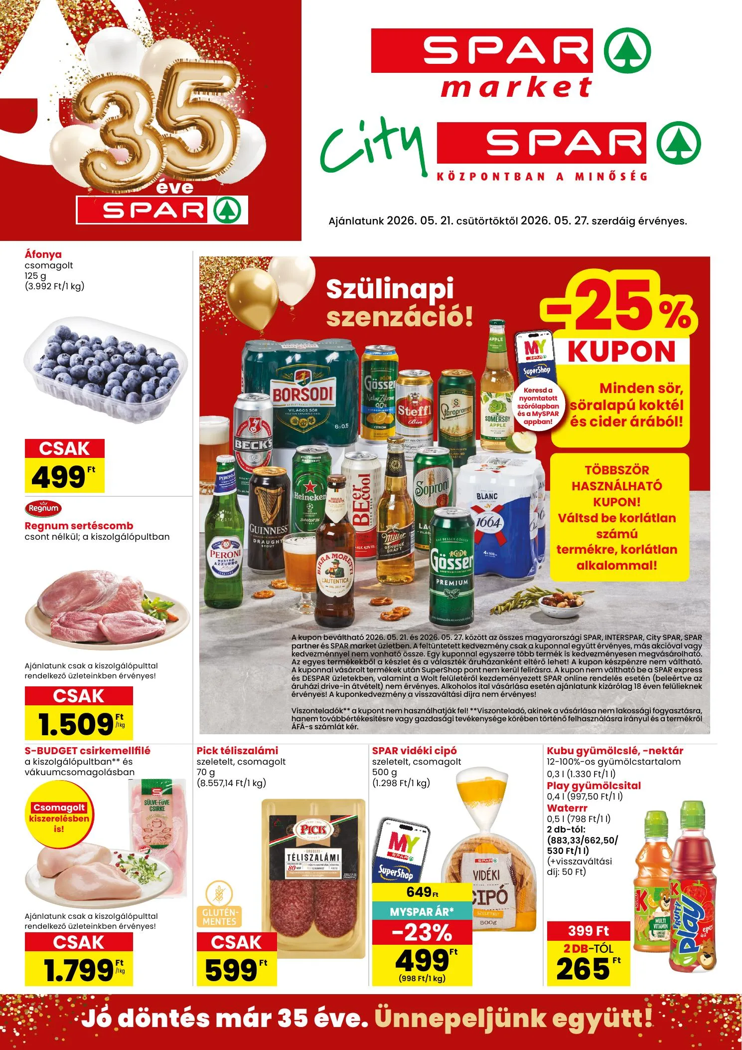 Spar akciós újság Market és City Spar 05.21–05.27