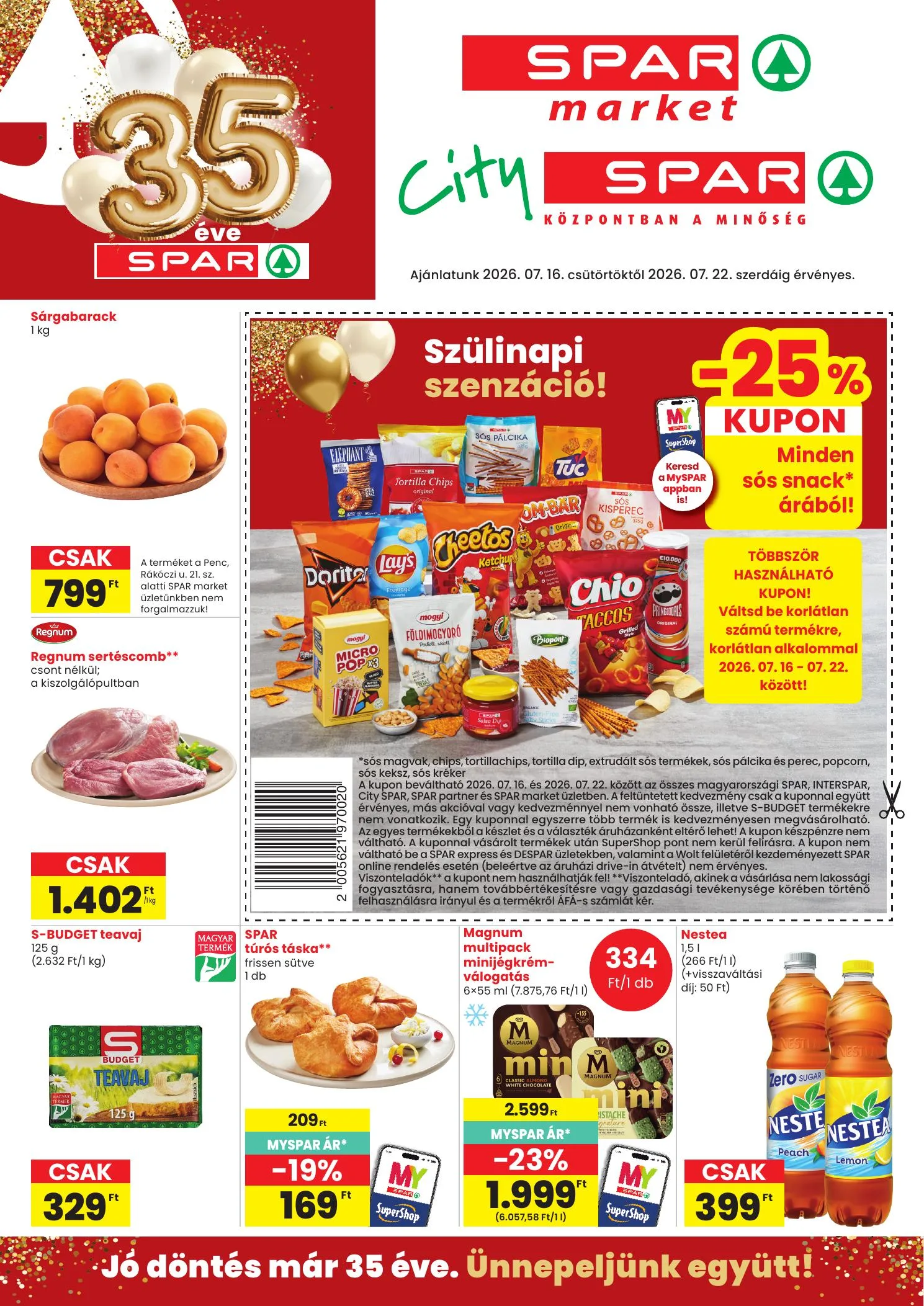 Spar akciós újság Market és City Spar 07.16–07.22