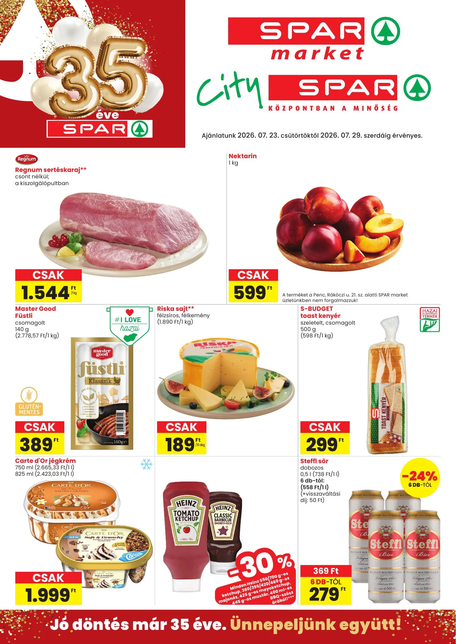 Spar akciós újság Market és City Spar 07.23–07.29