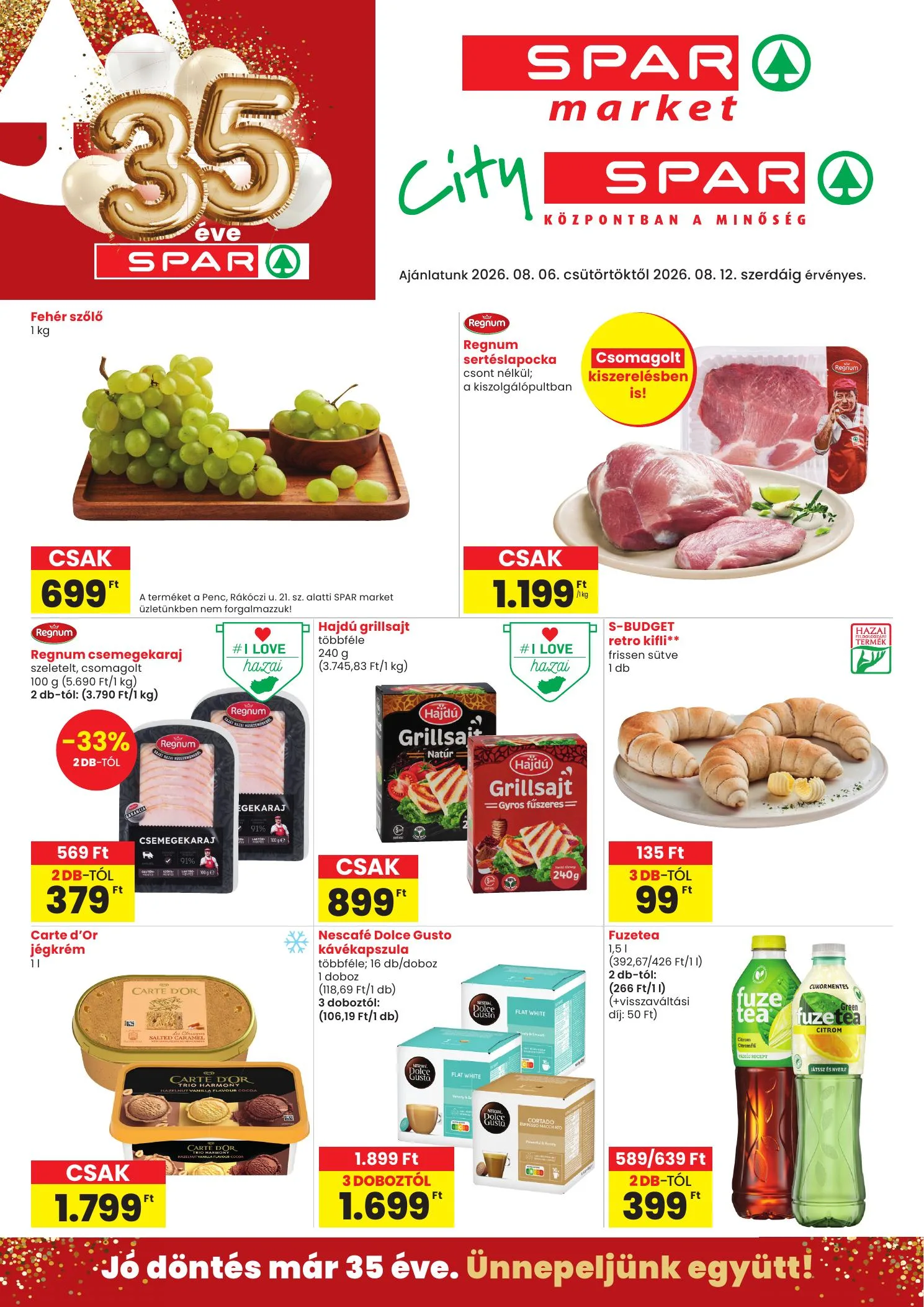 Spar akciós újság Market és City Spar 08.06–08.12