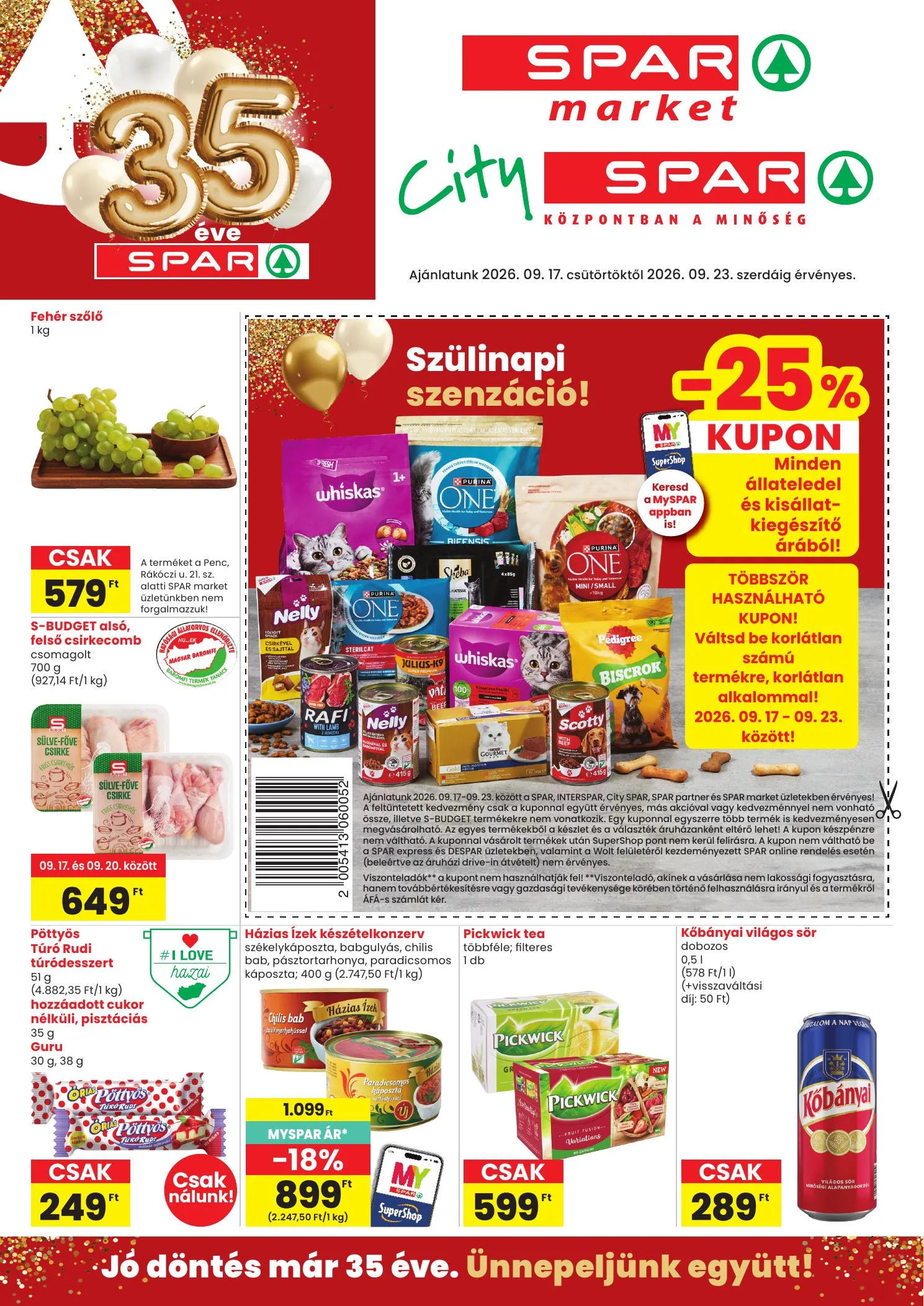 Spar akciós újság Market és City Spar 09.17–09.23