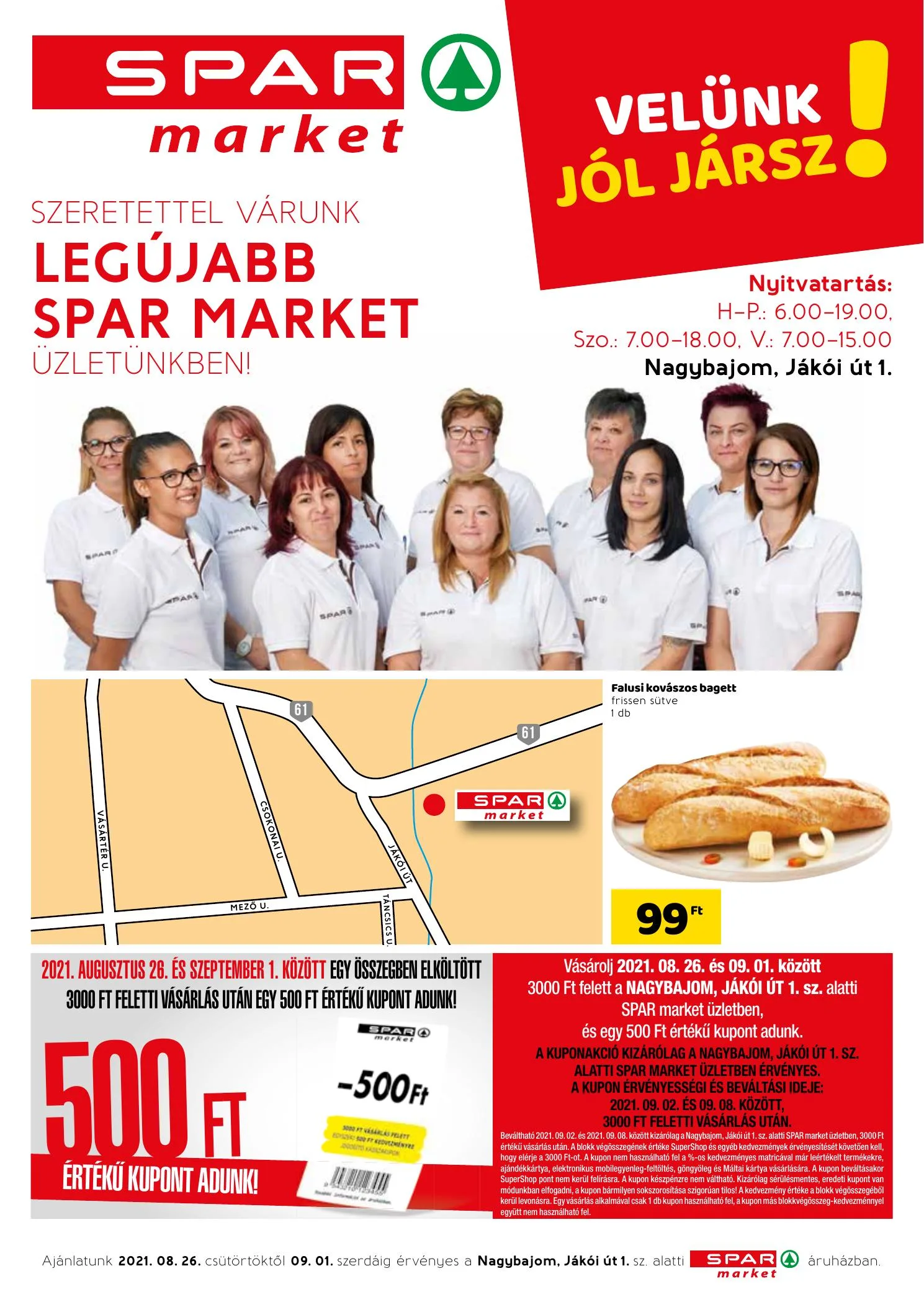 Spar akciós újság Market Nagybajom 08.26–09.01