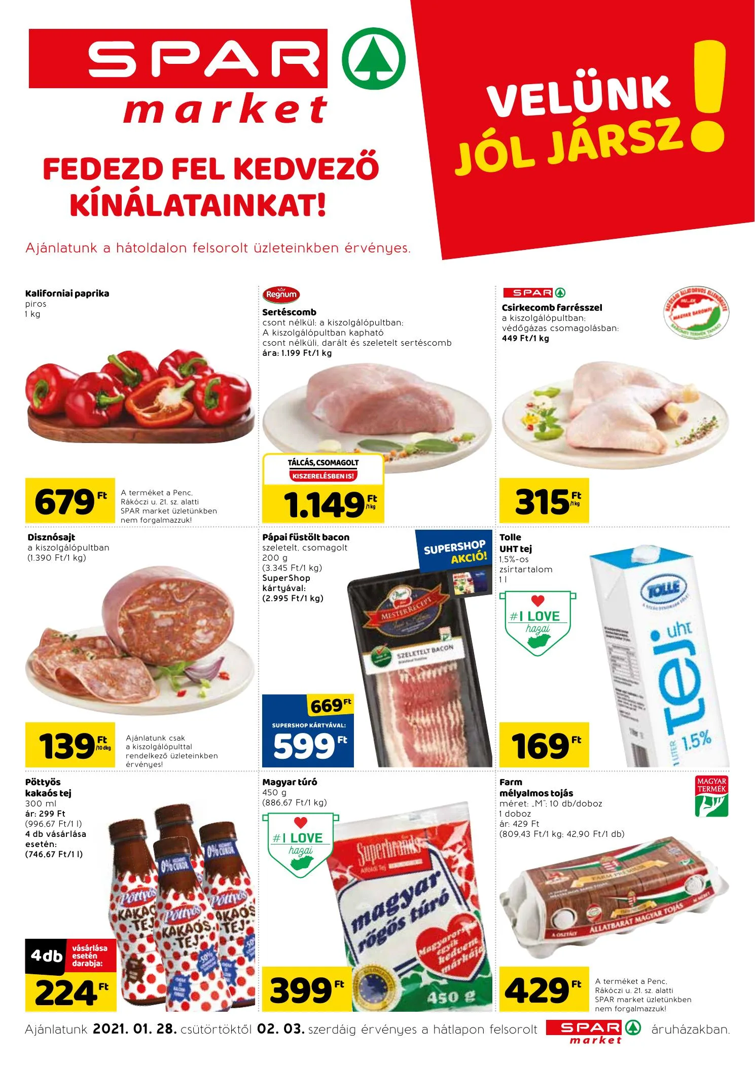 Spar akciós újság Market 01.28–02.03