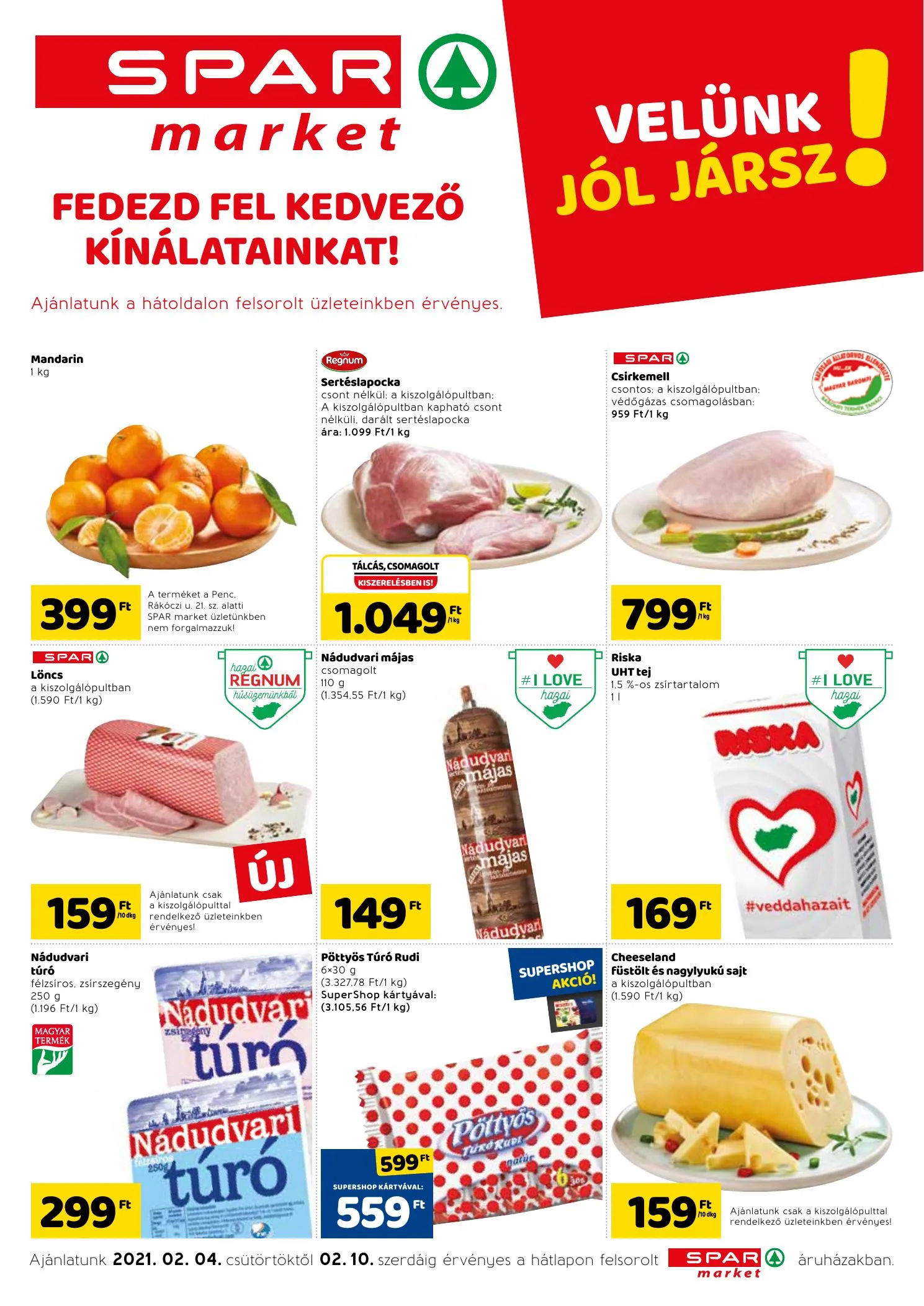 Spar akciós újság Market 02.04–02.10