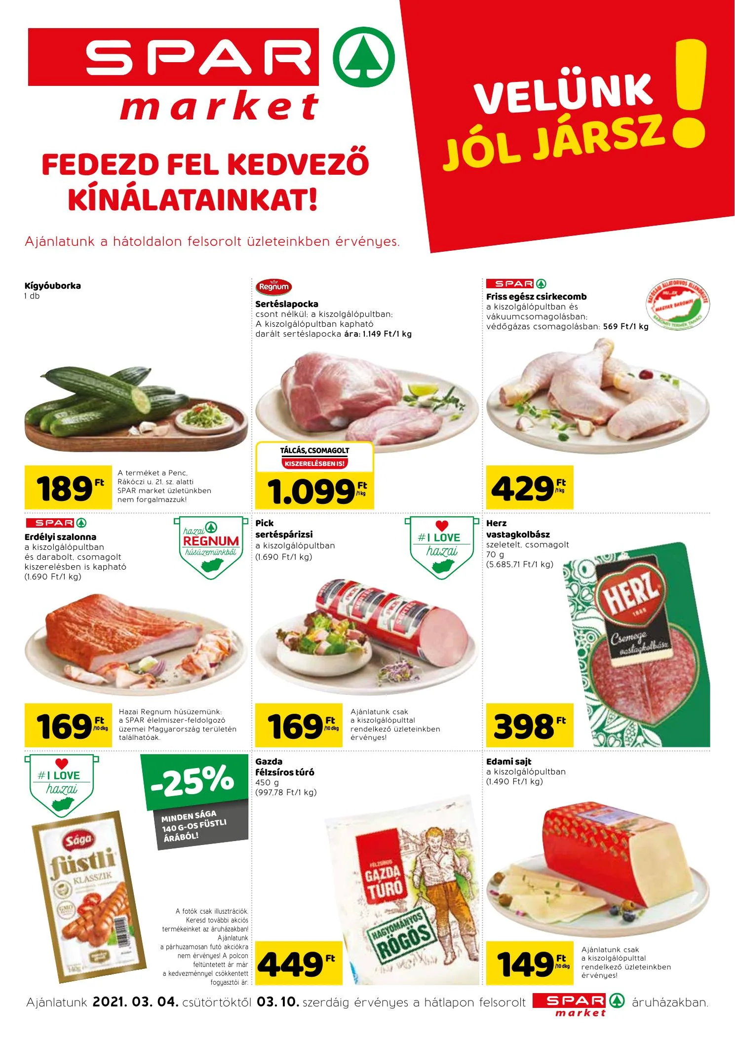 Spar akciós újság Market 03.04–03.10