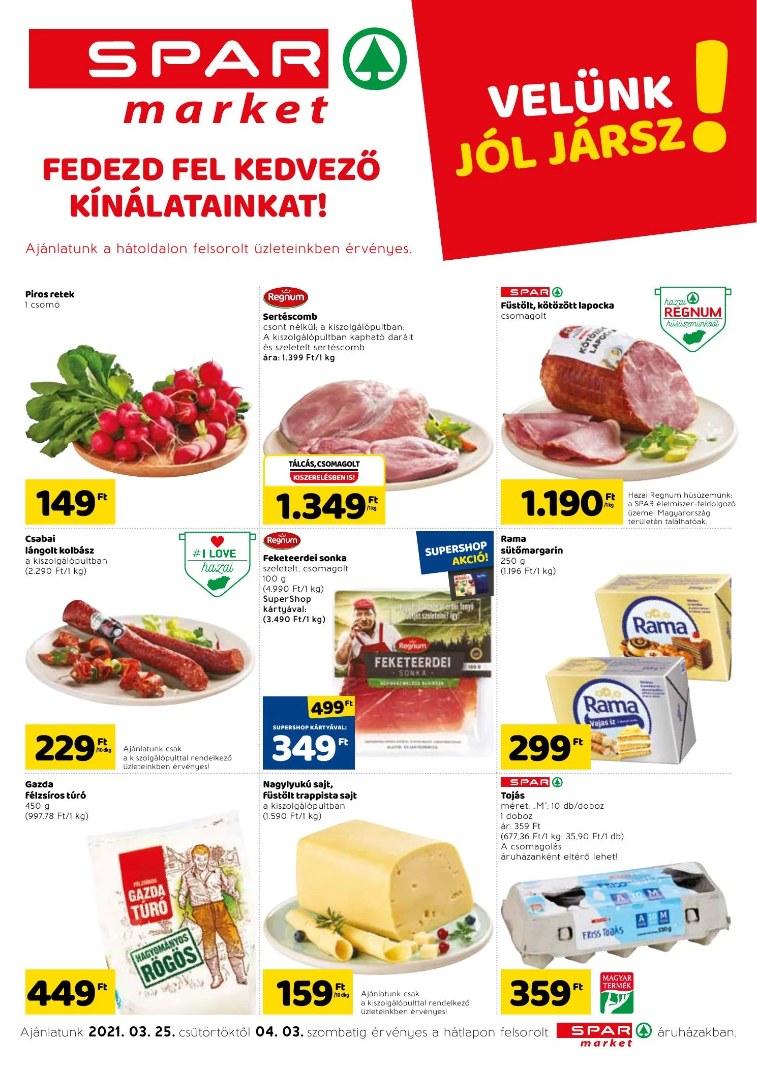 Spar akciós újság Market 03.25–04.03