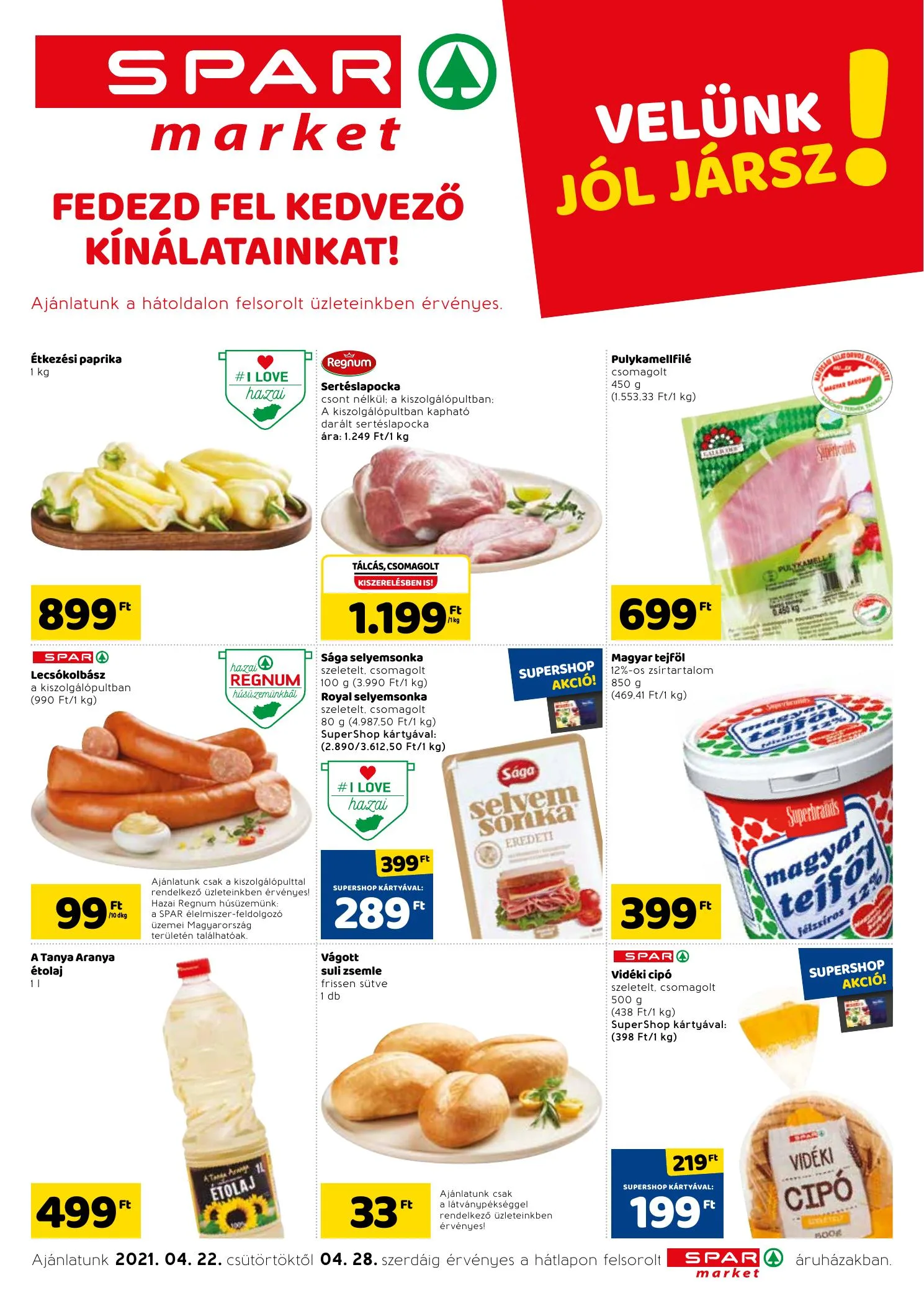 Spar akciós újság Market 04.22–04.28
