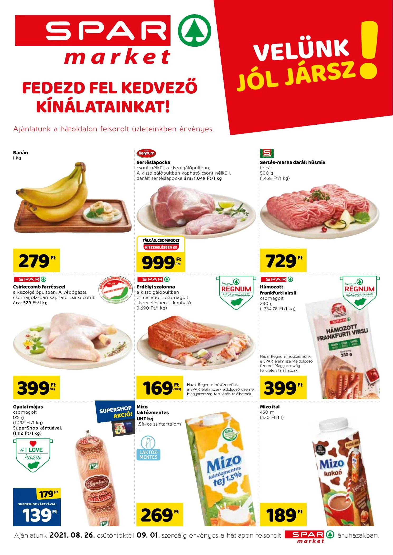Spar akciós újság Market 08.26–09.01