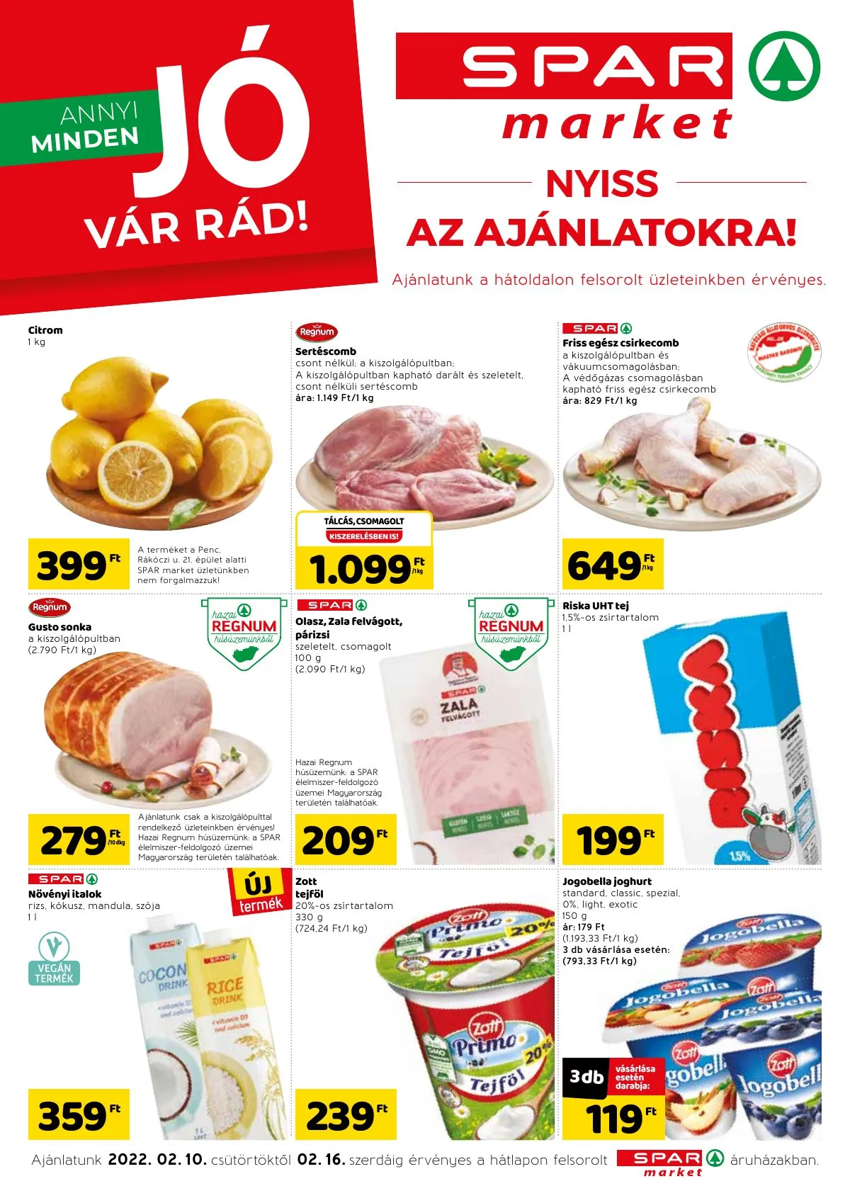 Spar akciós újság Market 02.10–02.16