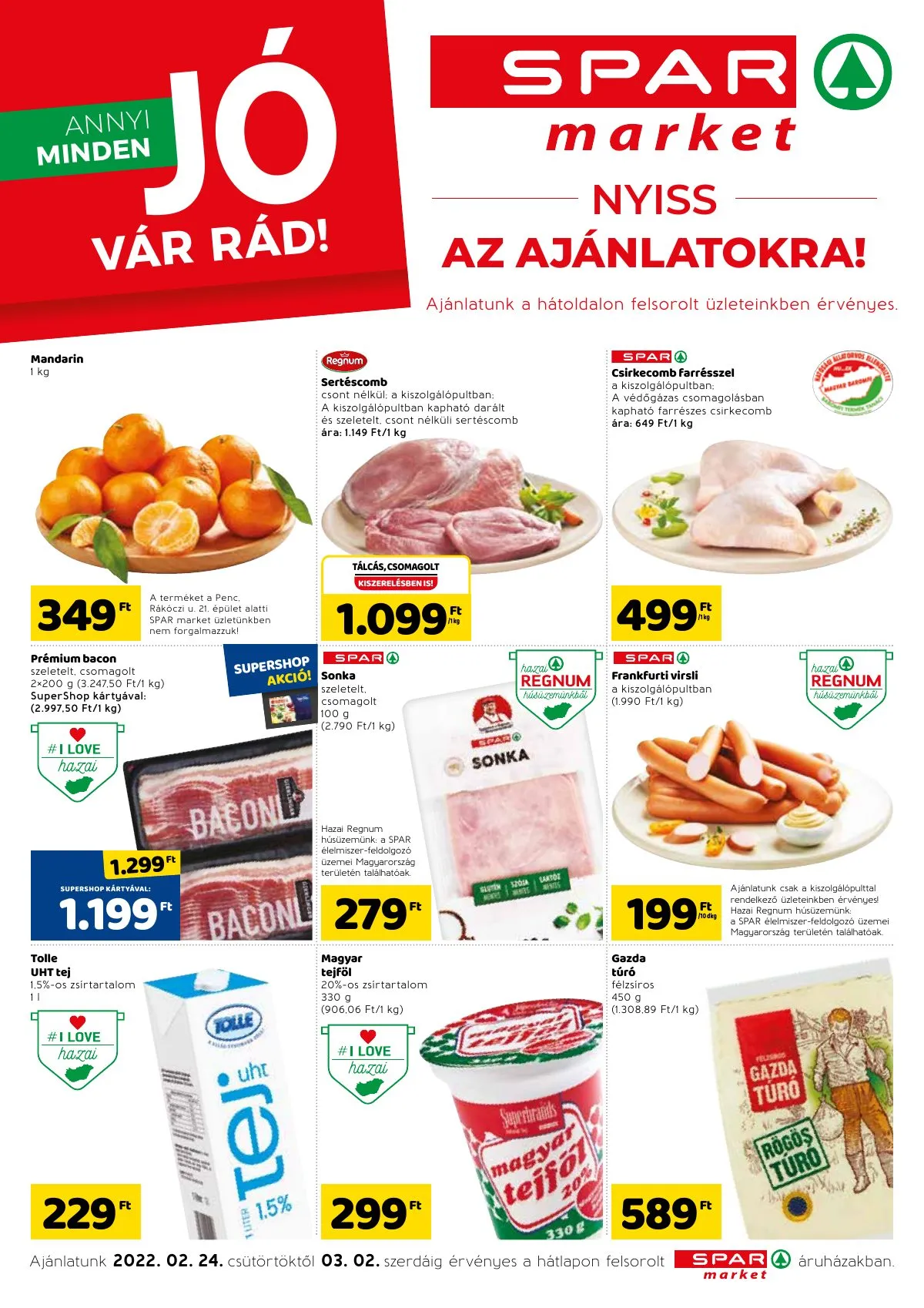Spar akciós újság Market 02.24–03.02