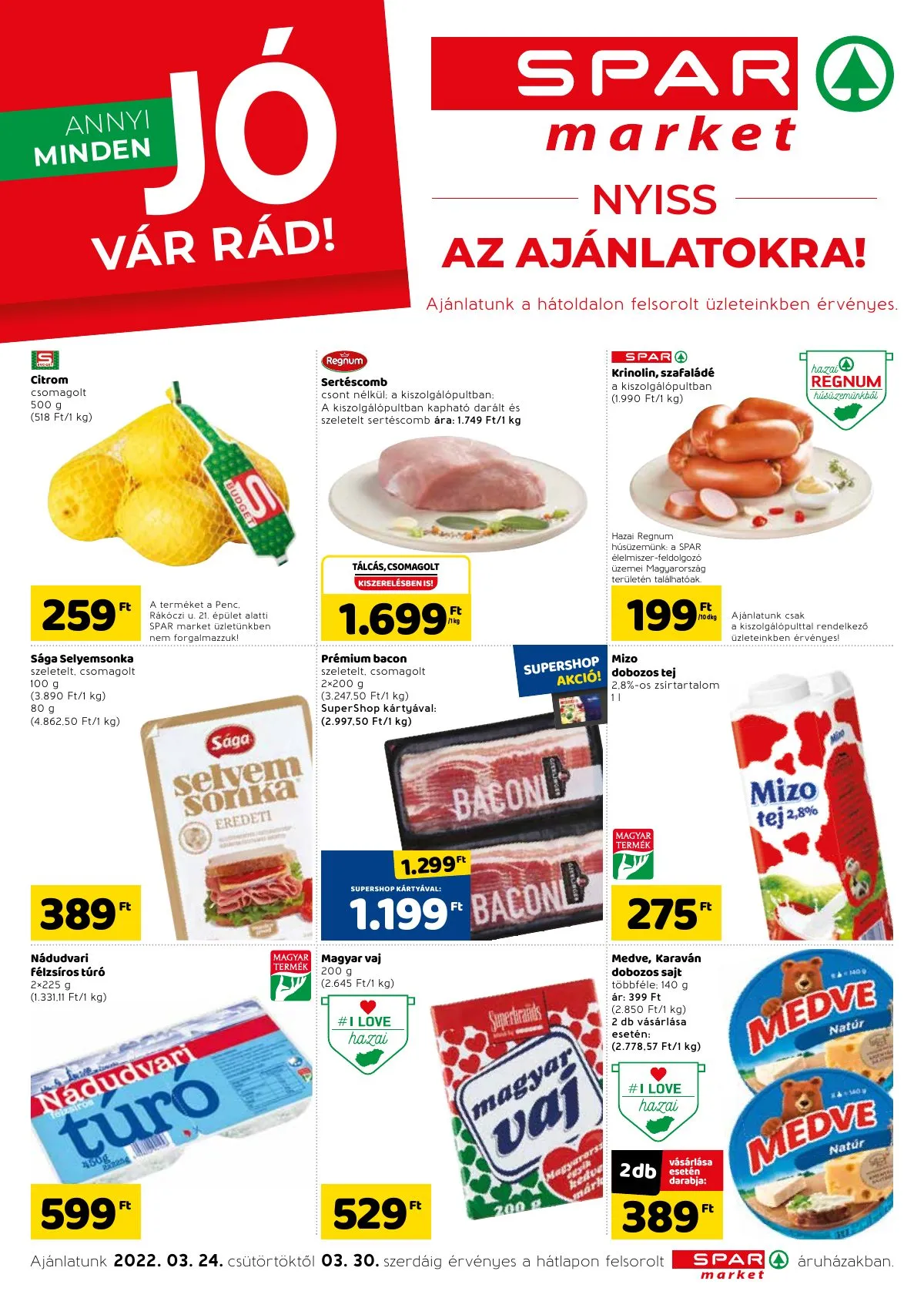 Spar akciós újság Market 03.24–03.30
