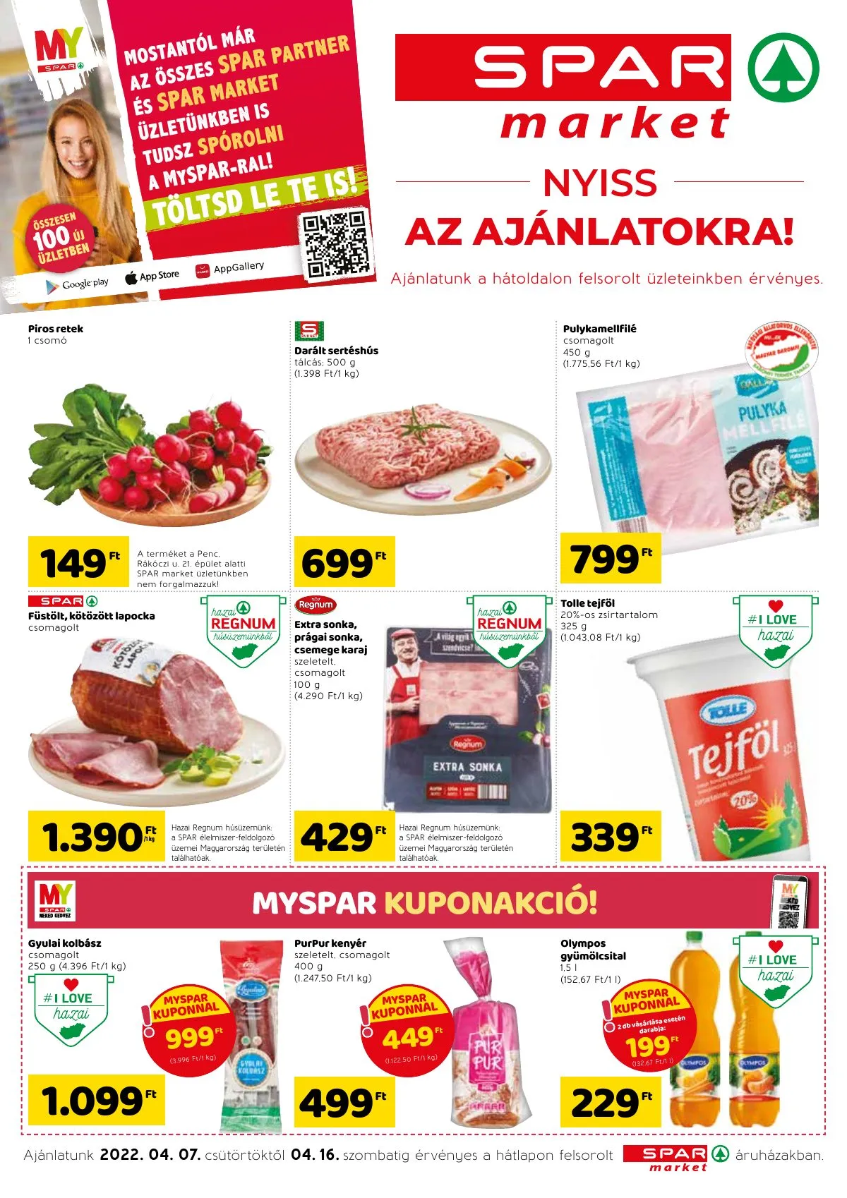 Spar akciós újság Market 04.07–04.16