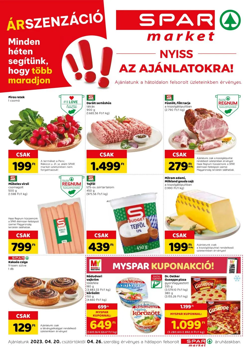 Spar akciós újság Market 04.26–04.26