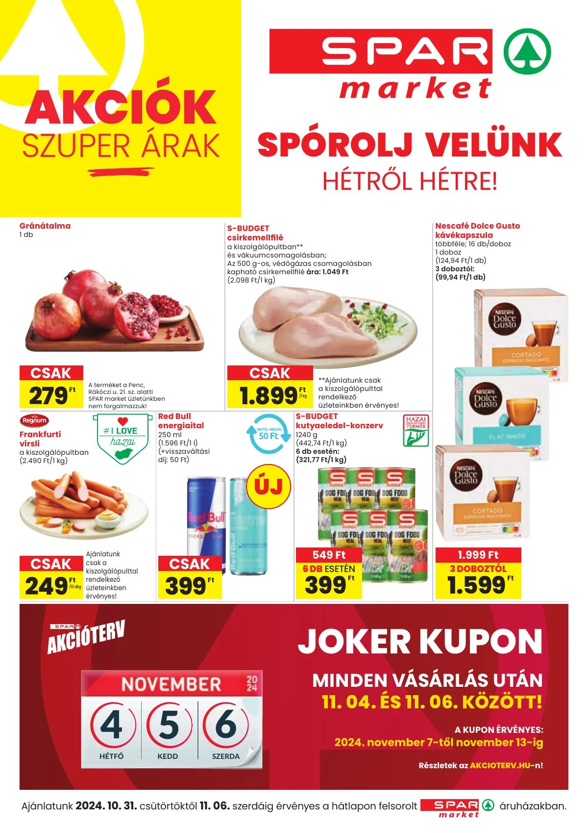 Spar akciós újság Market 10.31–11.06