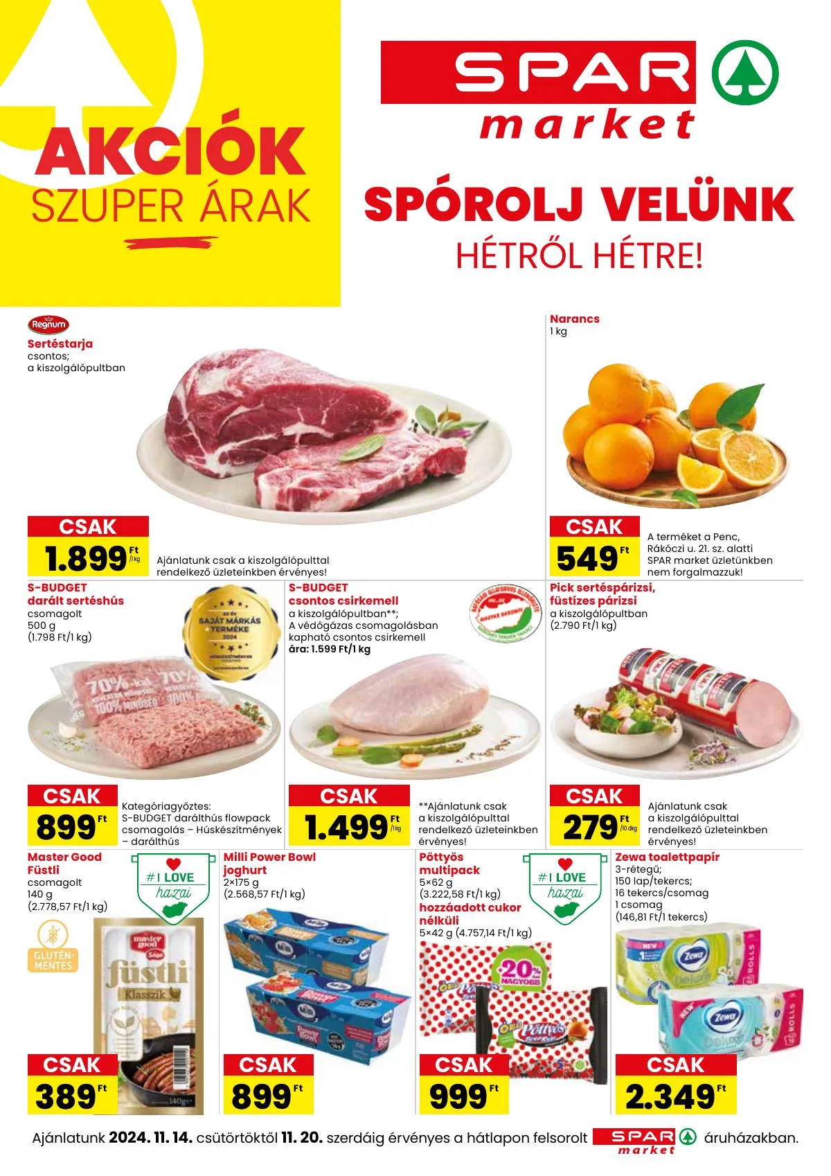 Spar akciós újság Market 11.14–11.20