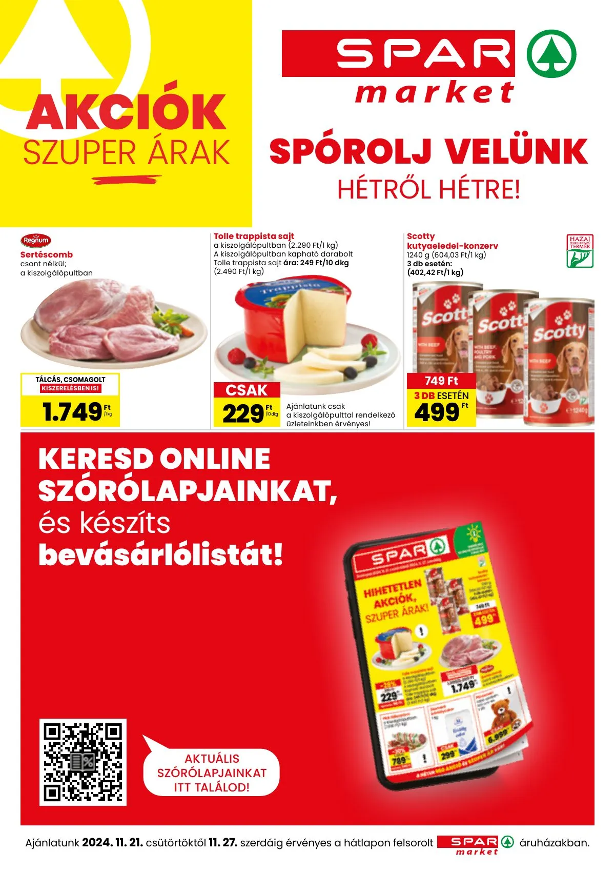 Spar akciós újság Market 11.21–11.27